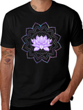 Lotus Mandala Graphic Tee - Black