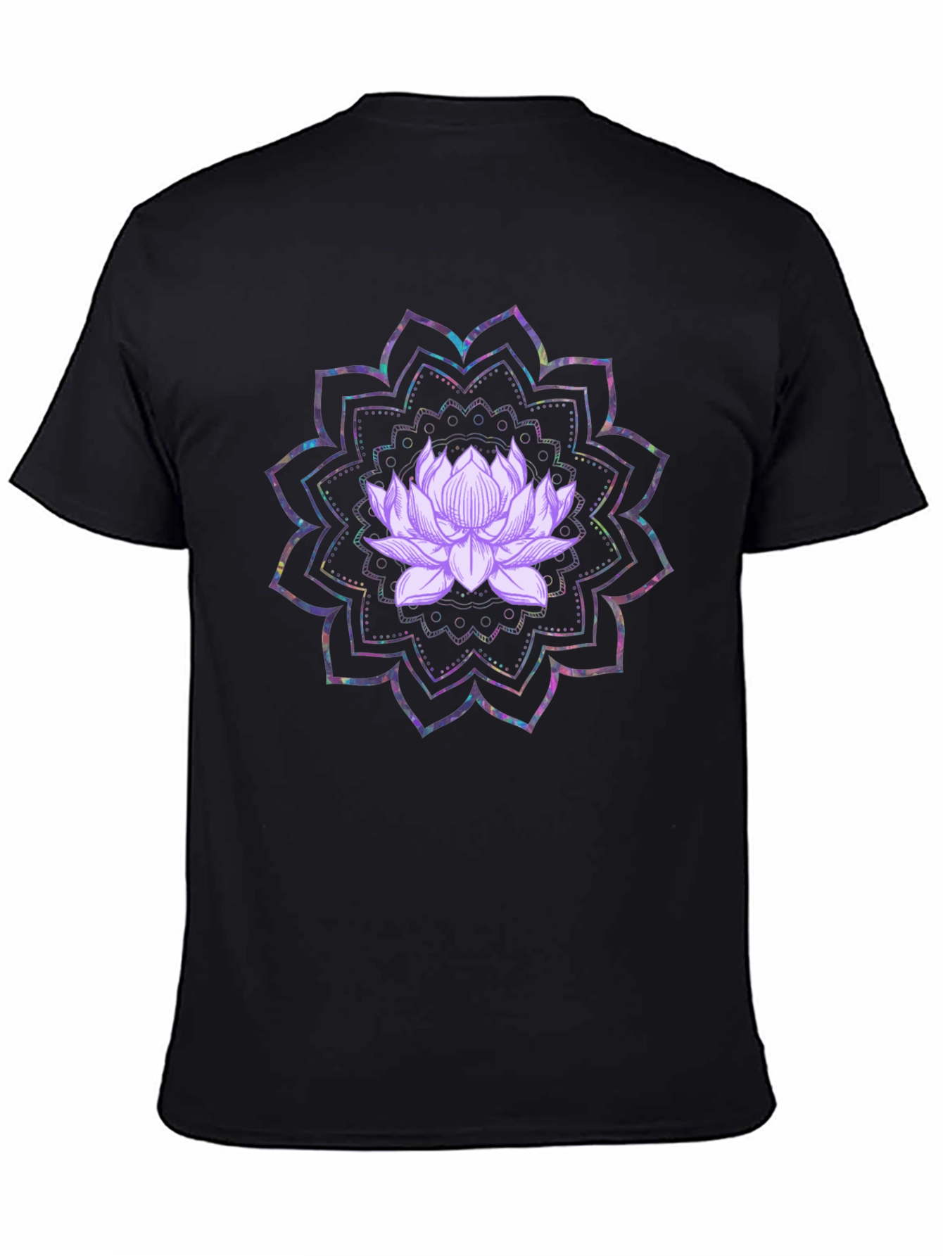 Lotus Mandala Graphic Tee - Black