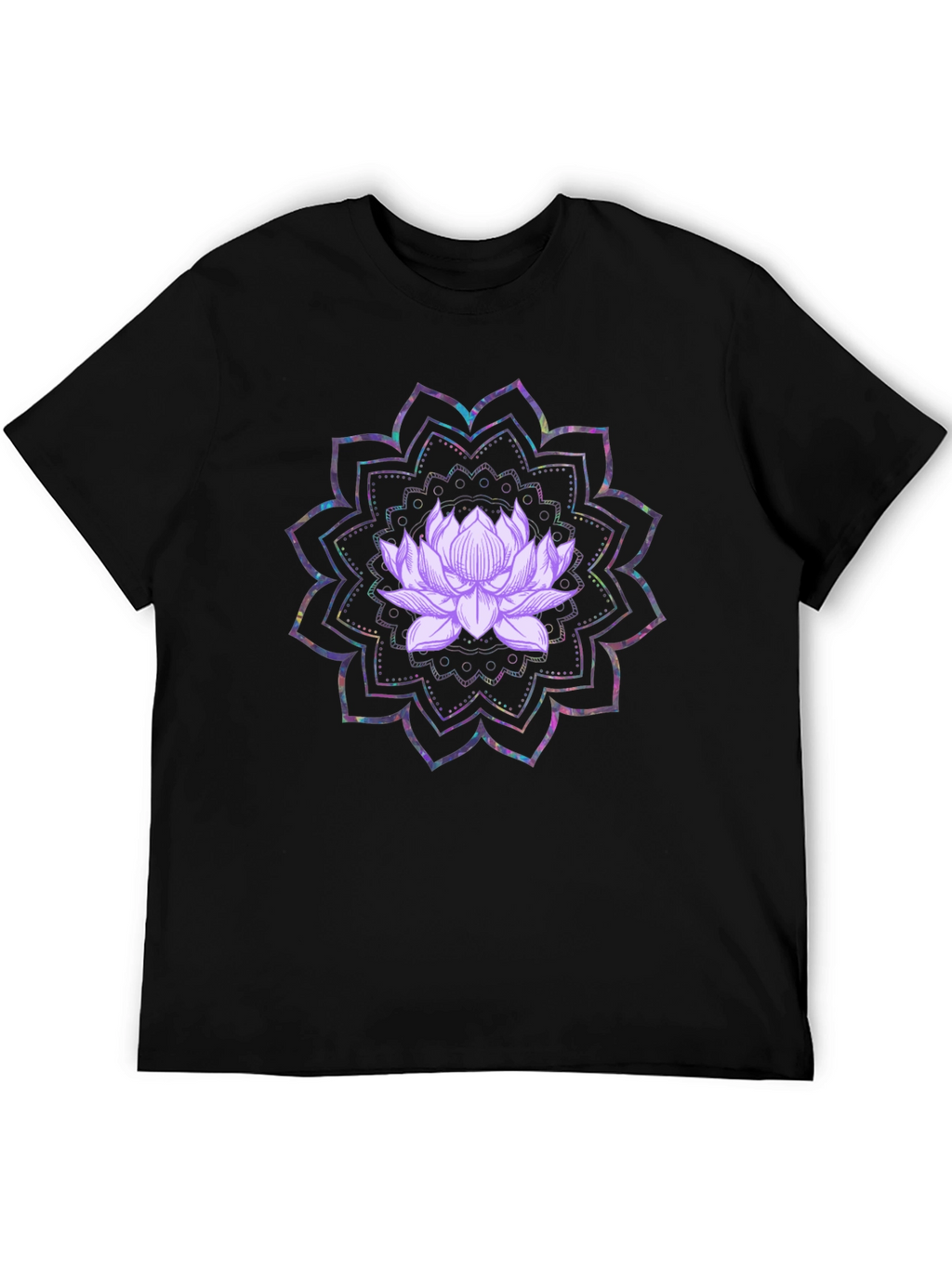 Lotus Mandala Graphic Tee - Black