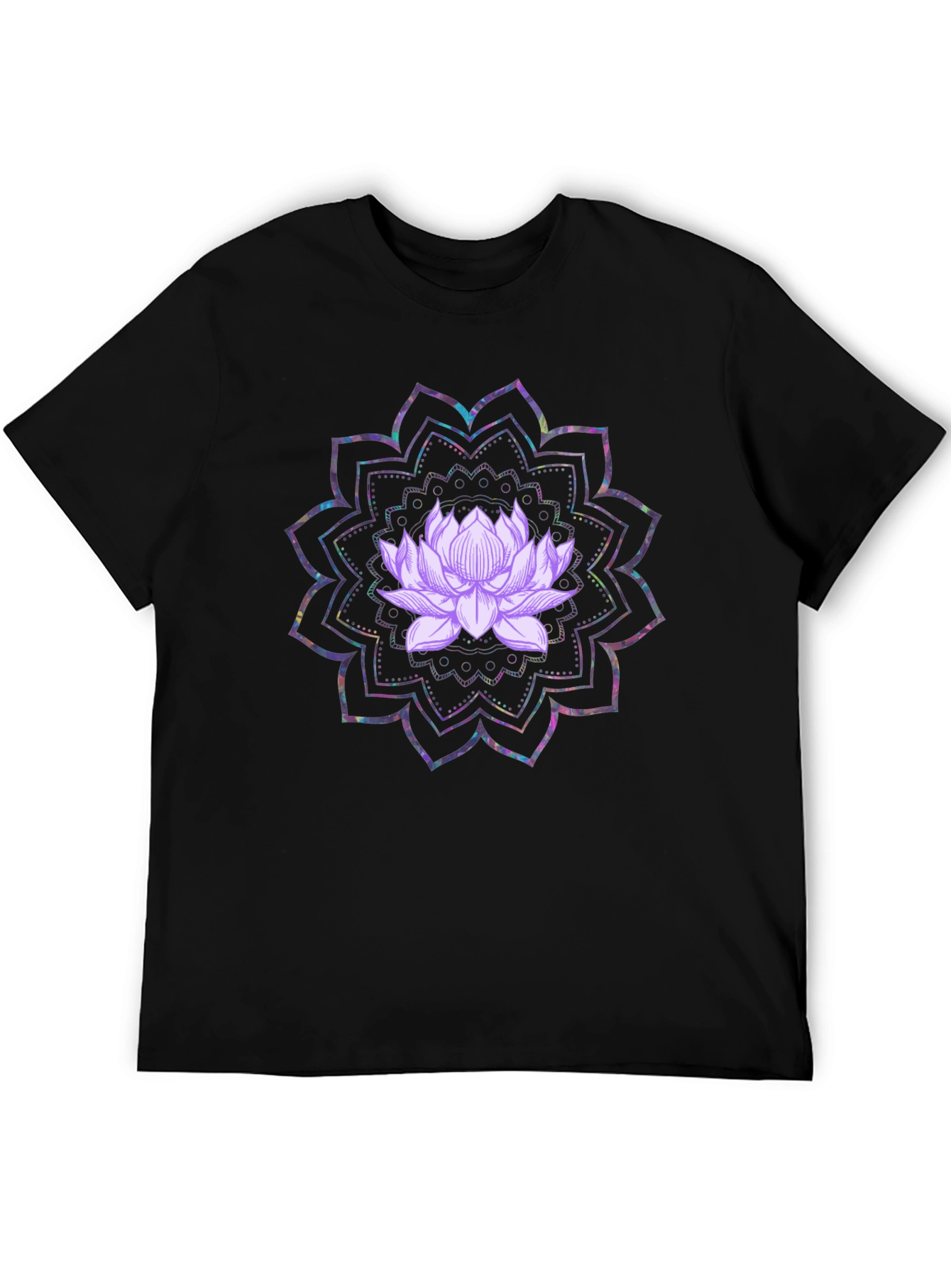 Lotus Mandala Graphic Tee - Black
