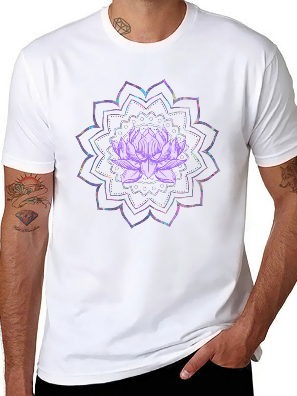 Lotus Mandala Graphic Tee - Black