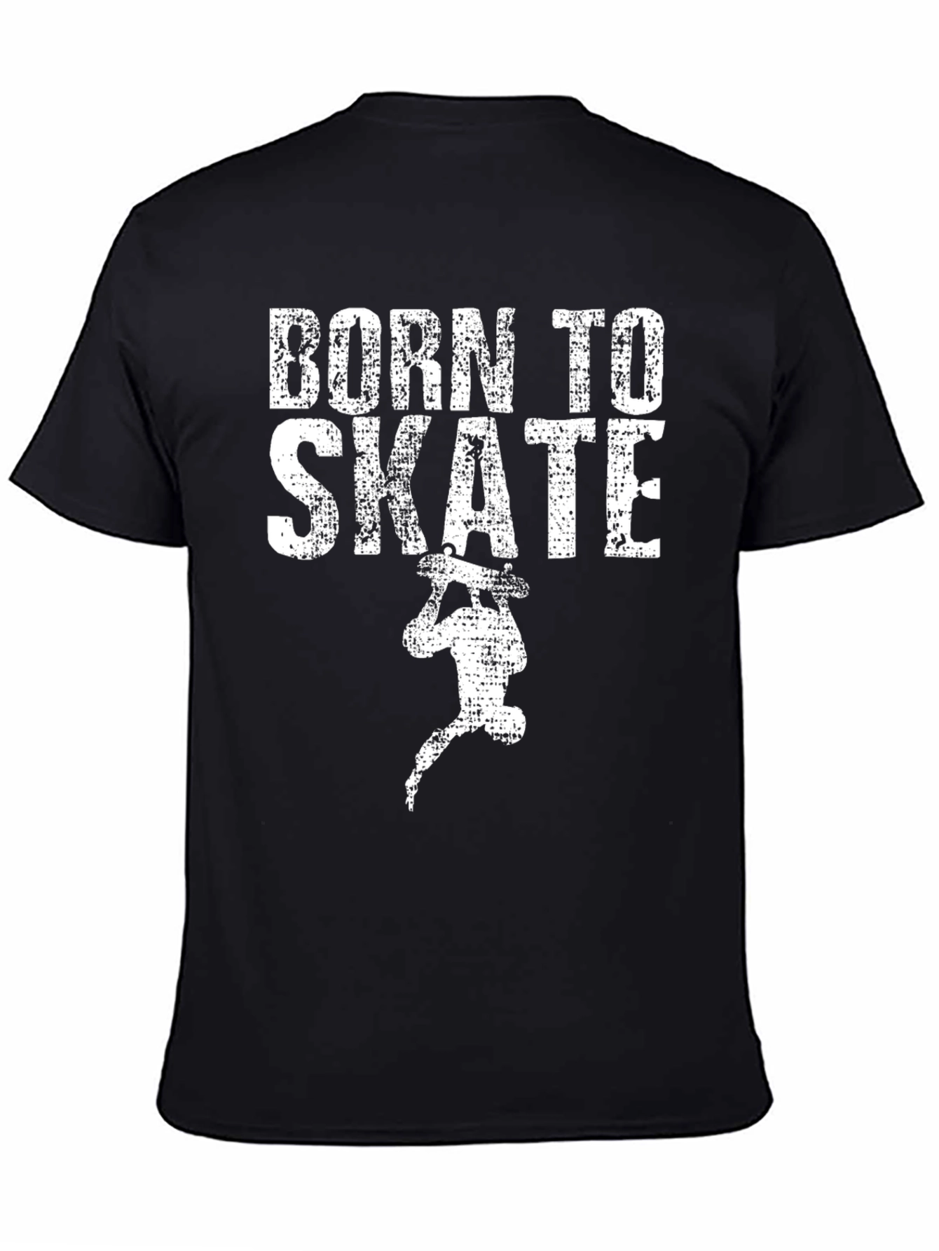 Born to Skate Graphic Tee - Black Cotton T-Shirt