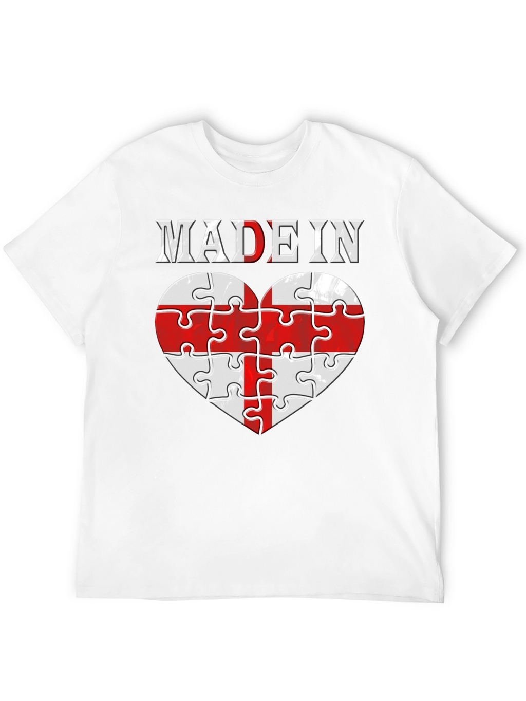 Made In England Heart Puzzle T-Shirt