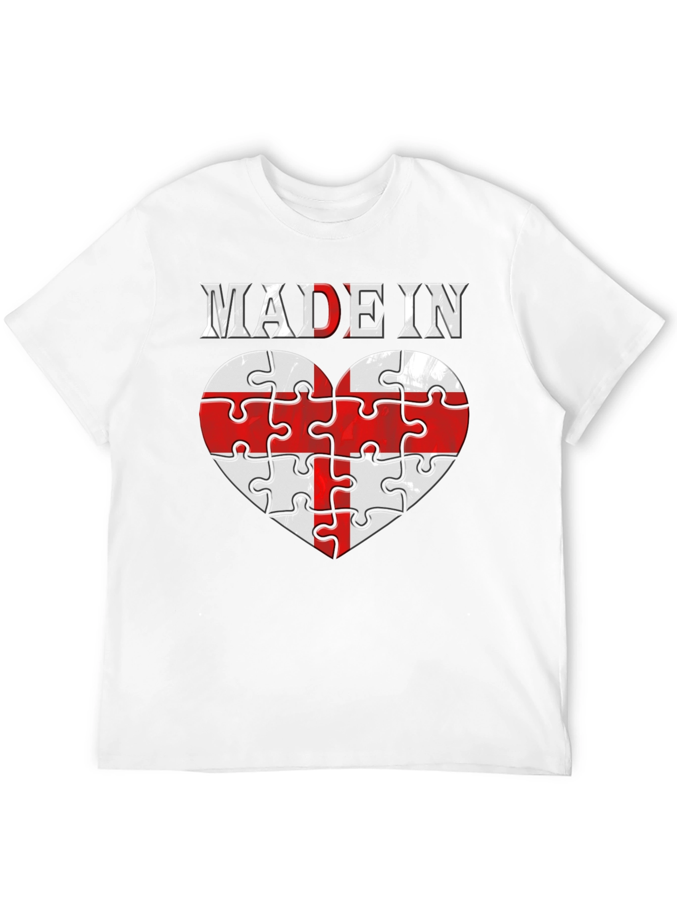 Made In England Heart Puzzle T-Shirt
