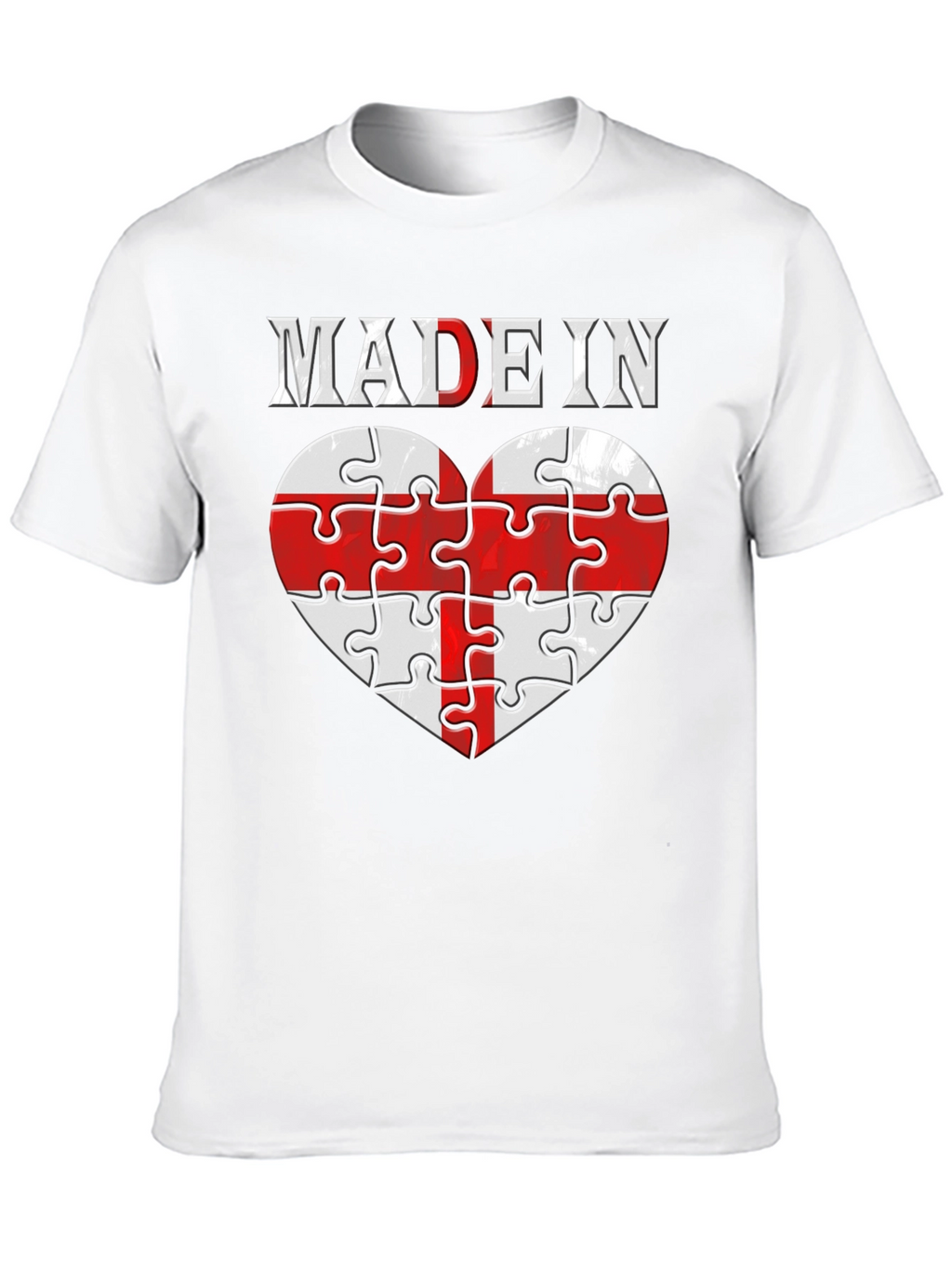 Made In England Heart Puzzle T-Shirt