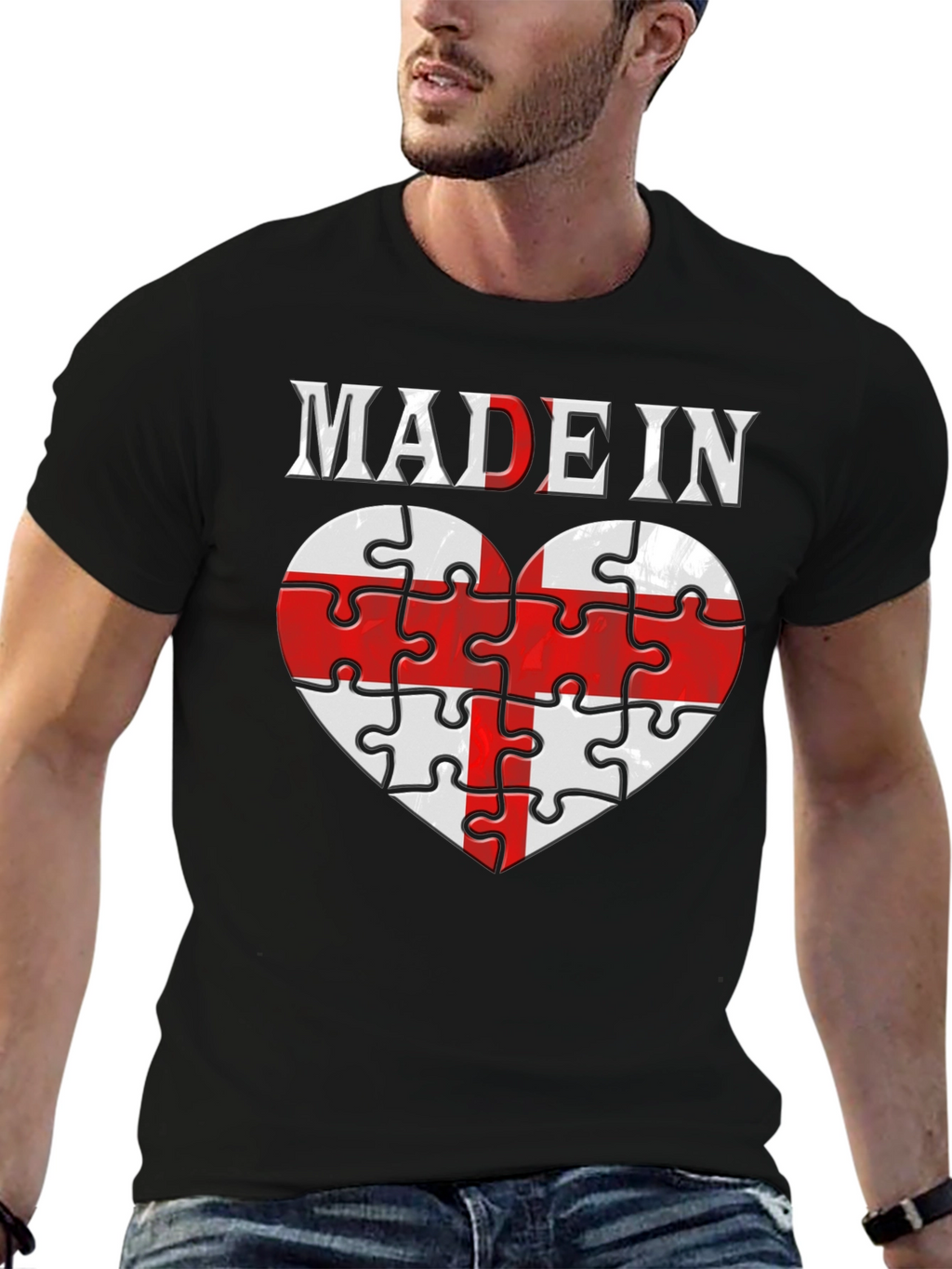 Made In England Heart Puzzle T-Shirt