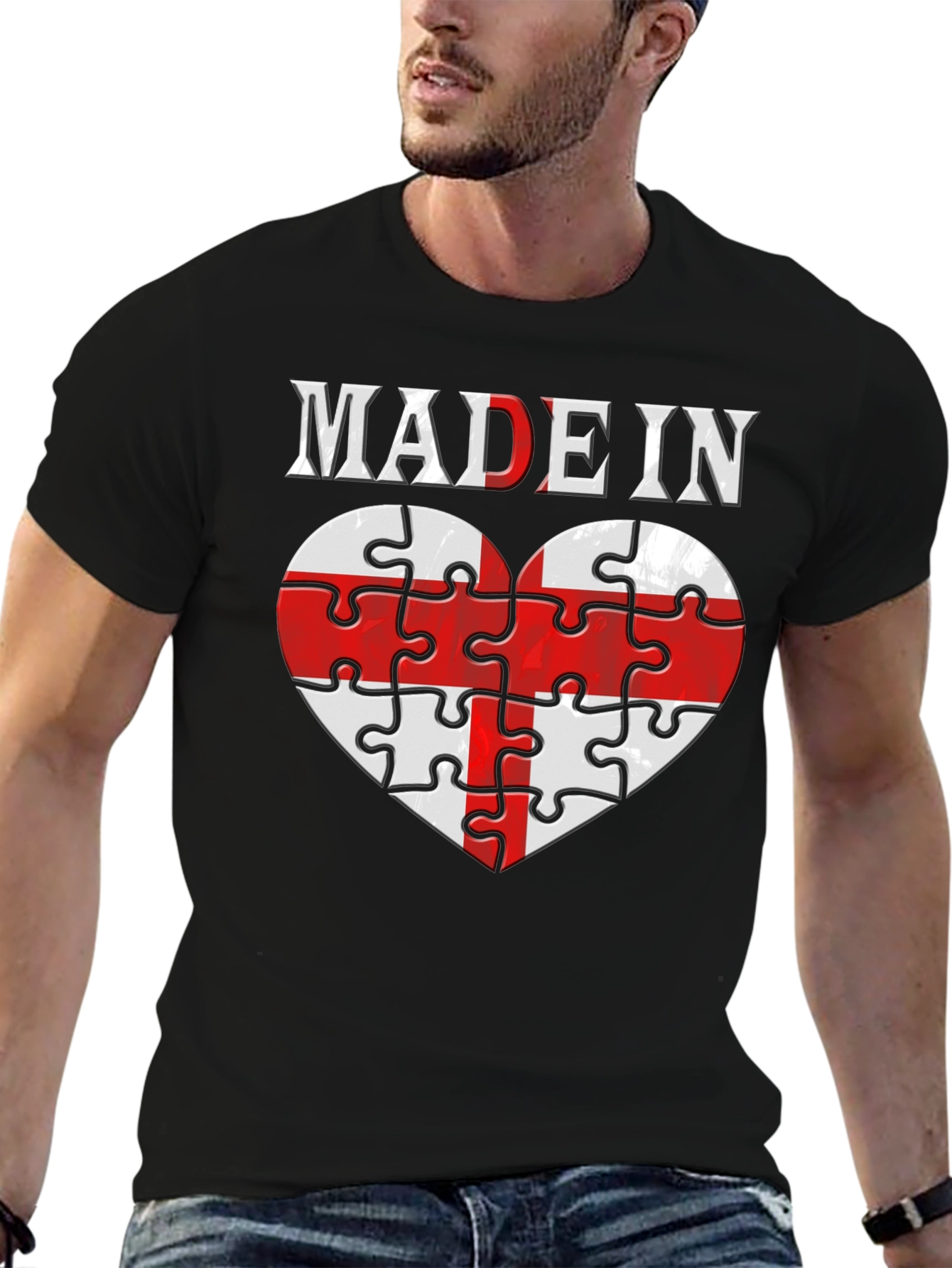 Made In England Heart Puzzle T-Shirt