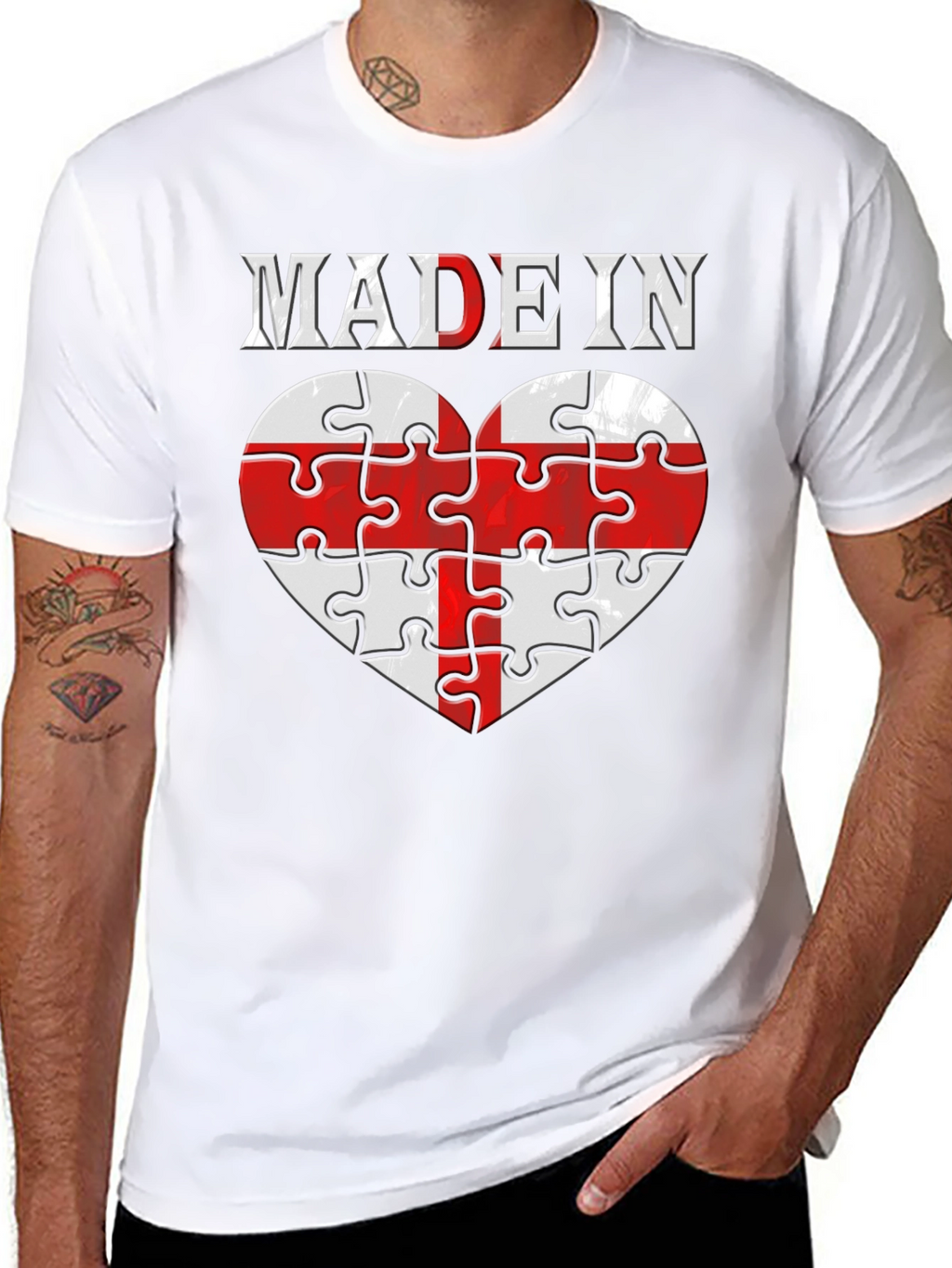 Made In England Heart Puzzle T-Shirt