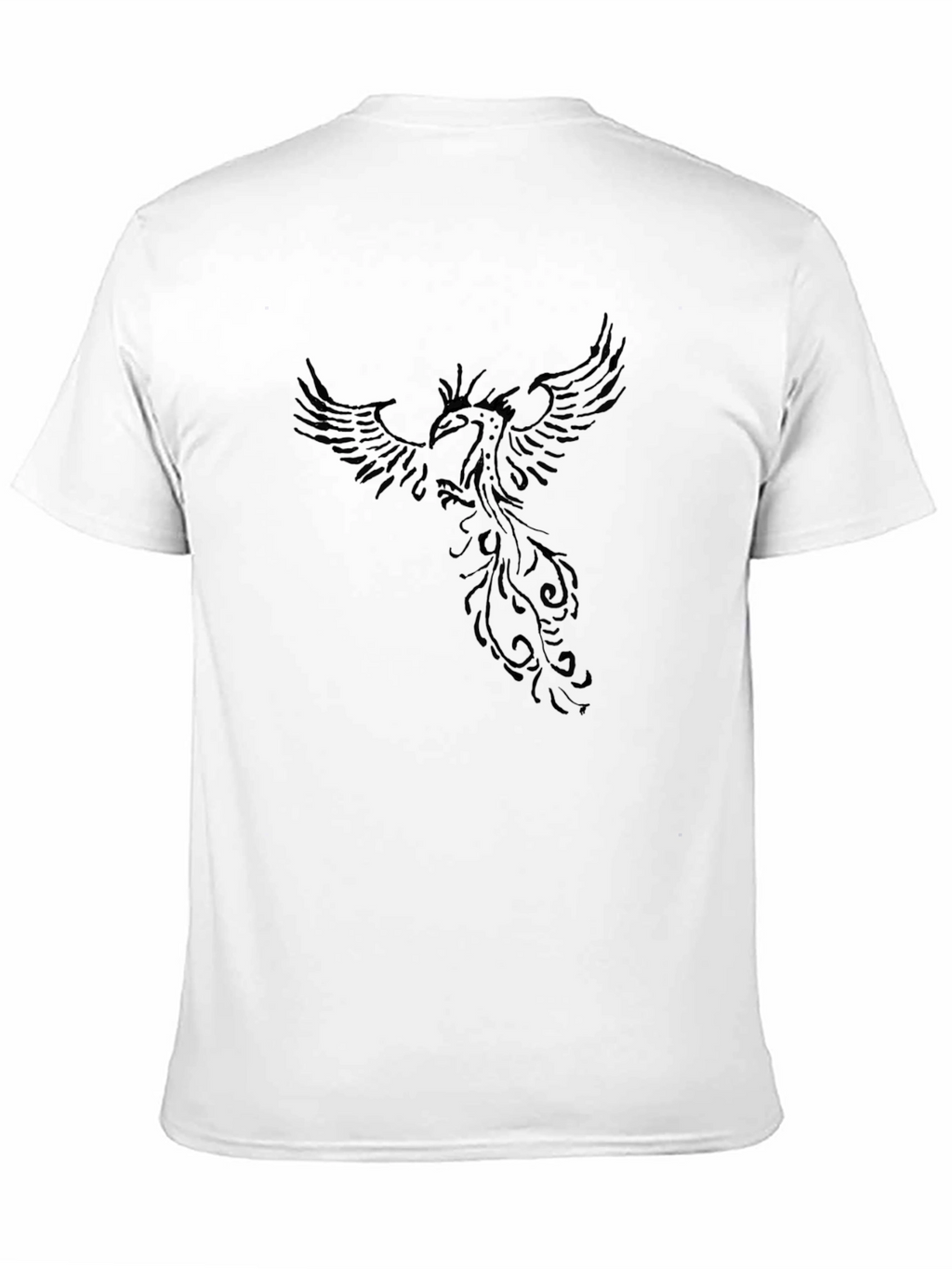 Mens Black Phoenix Graphic T-Shirt