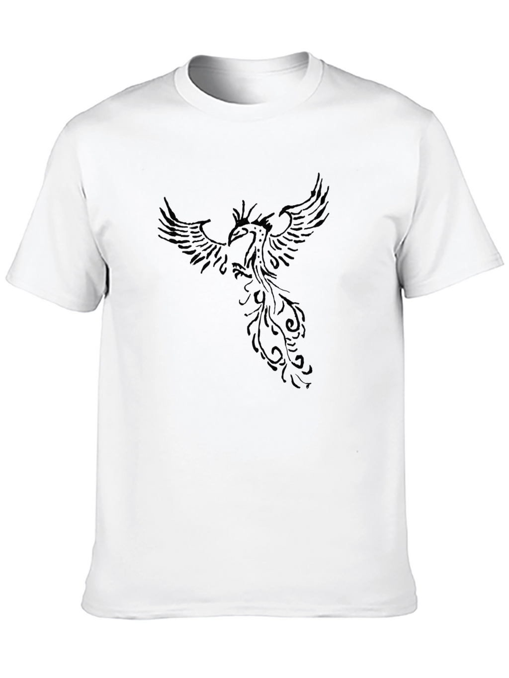 Mens Black Phoenix Graphic T-Shirt
