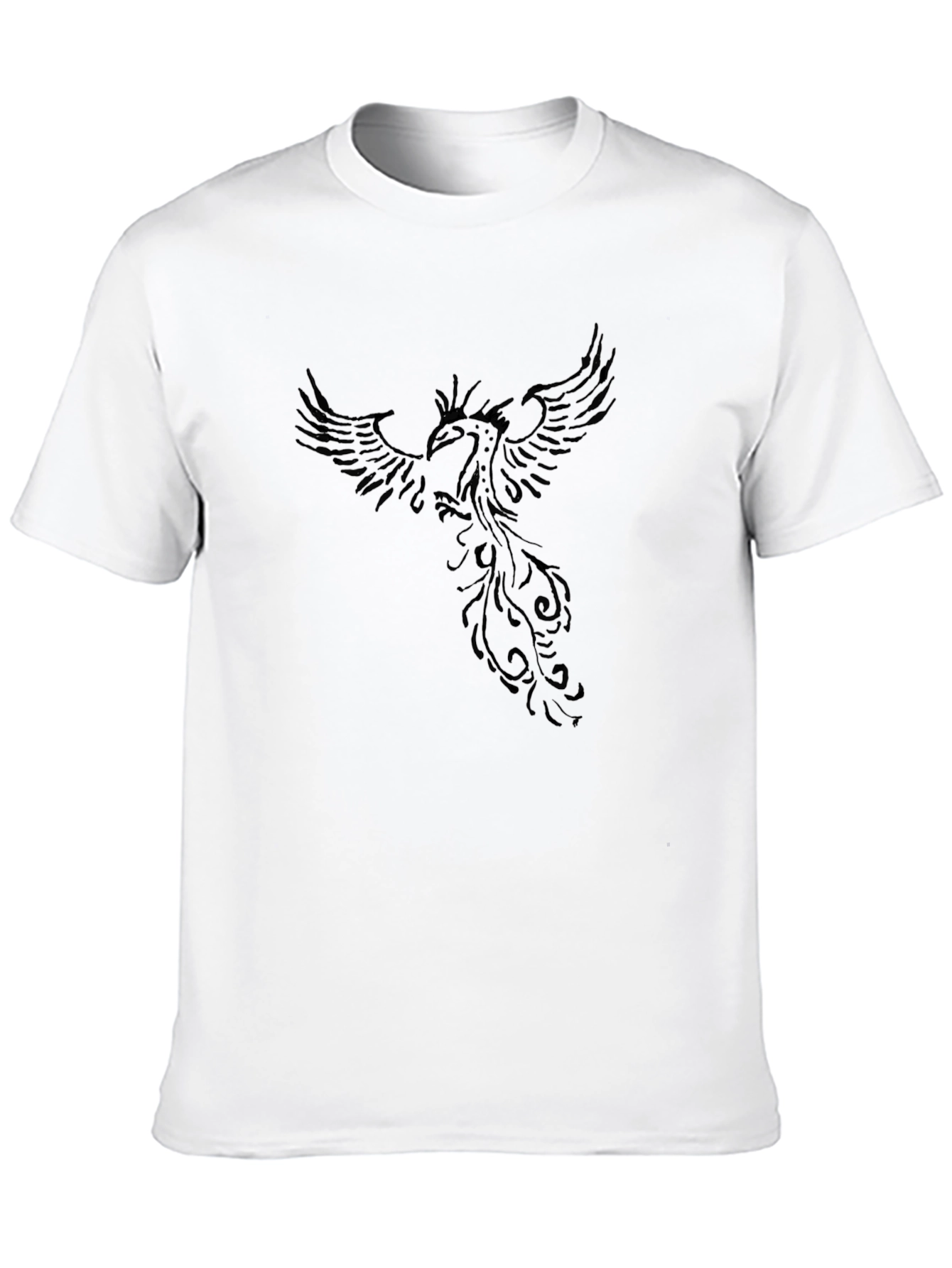 Mens Black Phoenix Graphic T-Shirt