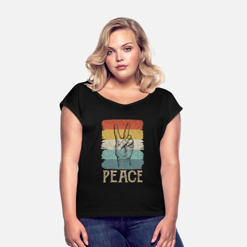 Distressed Retro Peace Hand Sign Vintage Peace