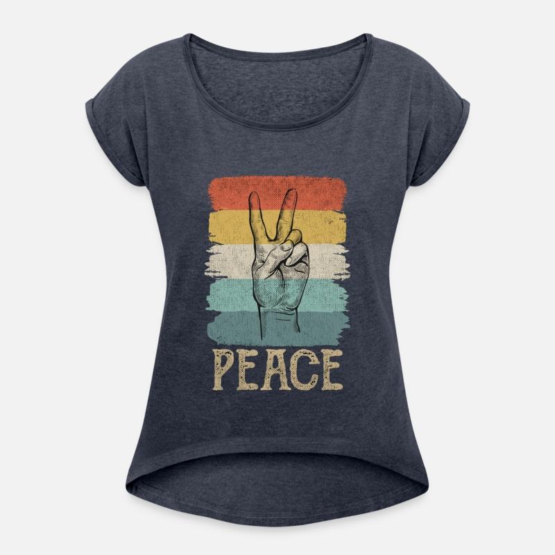 Distressed Retro Peace Hand Sign Vintage Peace