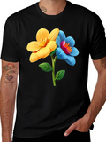 Floral T-Shirt - Artistic Flower Graphic