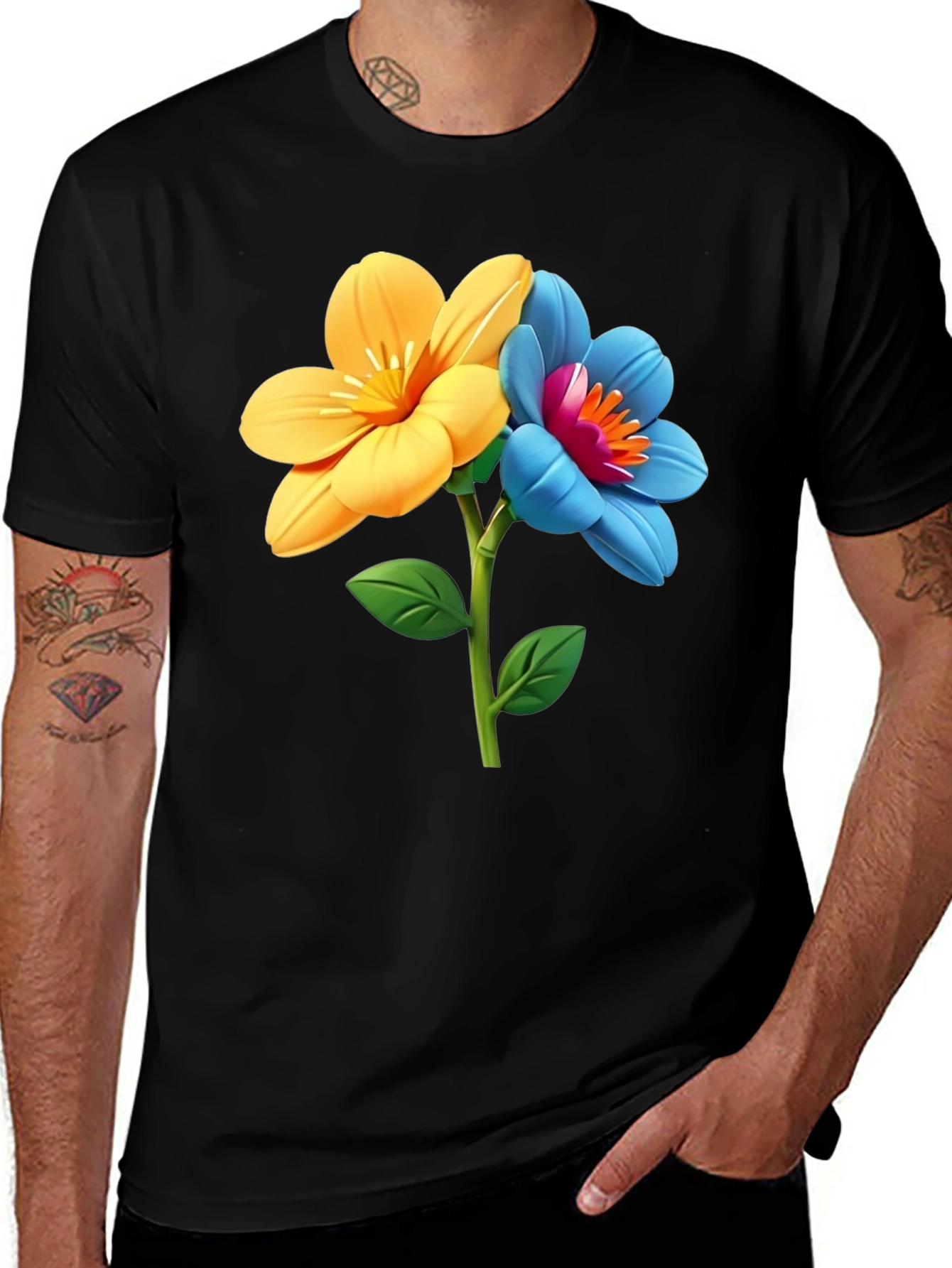 Floral T-Shirt - Artistic Flower Graphic