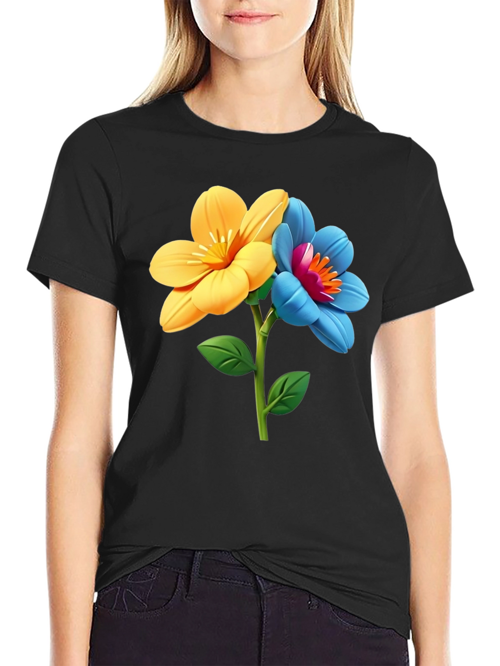 Floral T-Shirt - Artistic Flower Graphic
