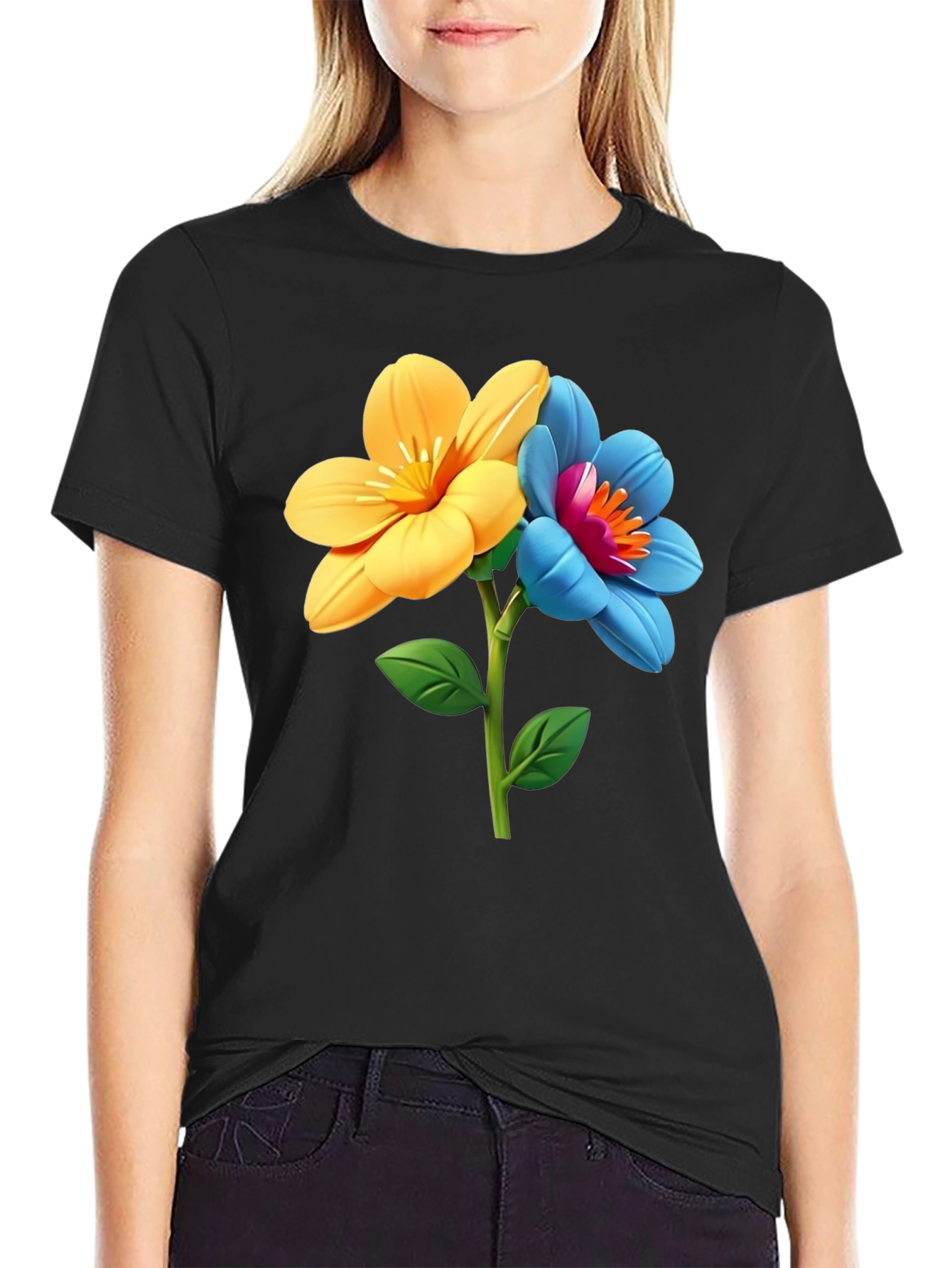 Floral T-Shirt - Artistic Flower Graphic