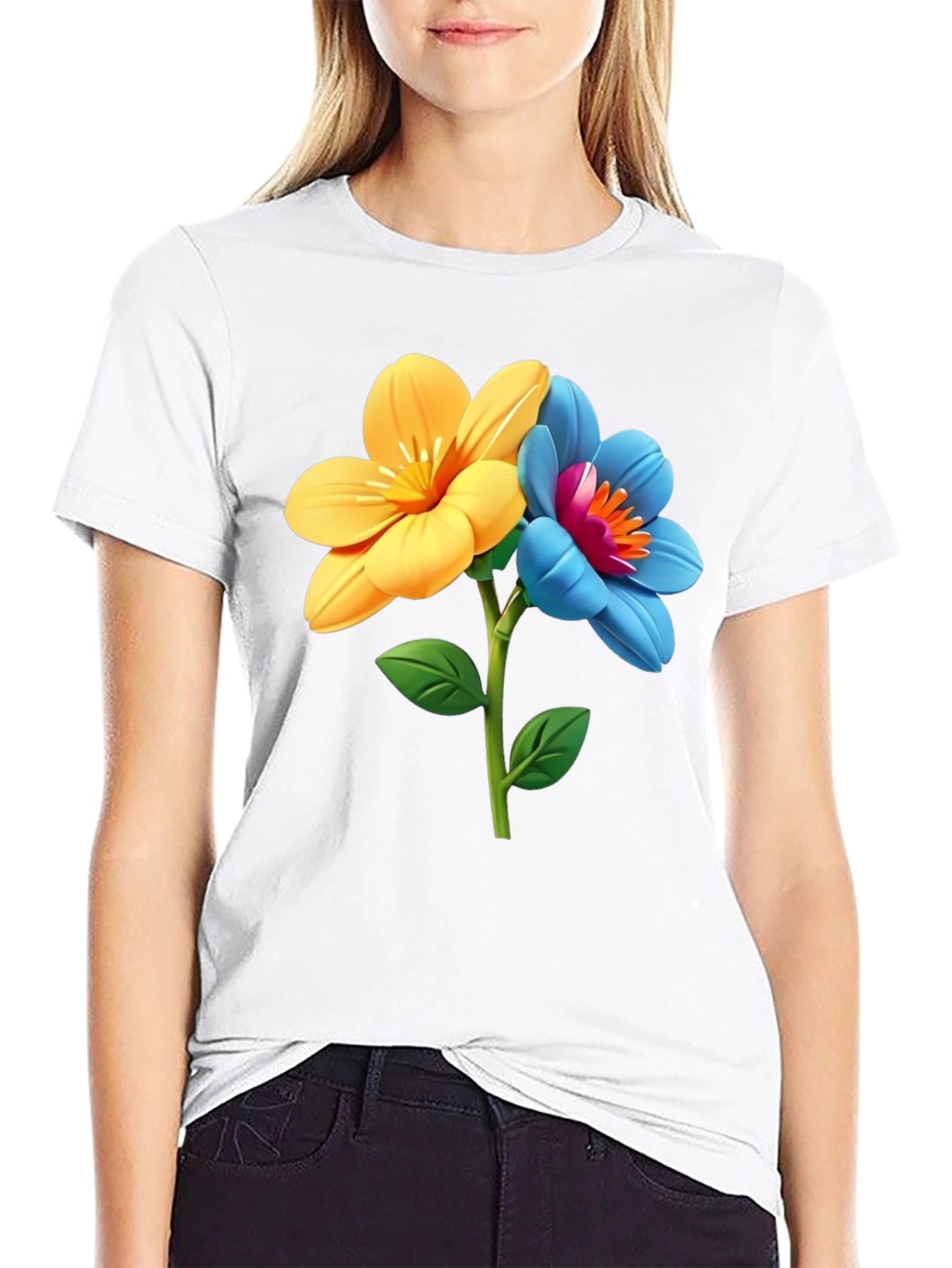 Floral T-Shirt - Artistic Flower Graphic