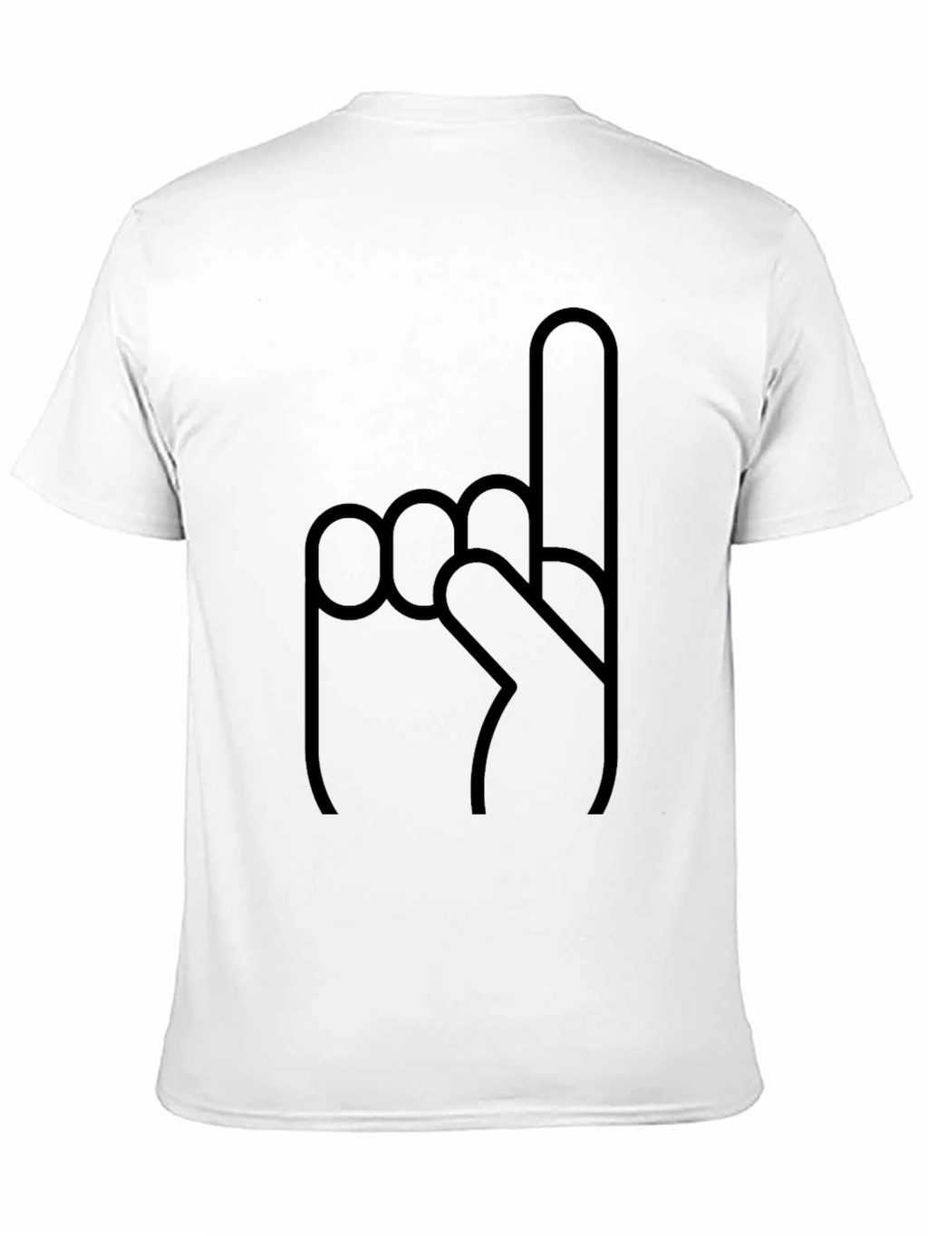 Novelty Number One Finger Graphic Black T-Shirt