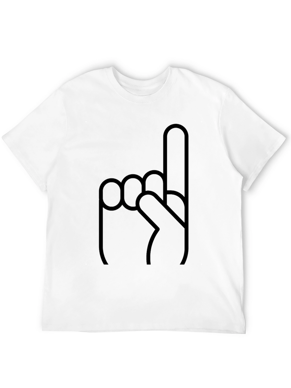 Novelty Number One Finger Graphic Black T-Shirt