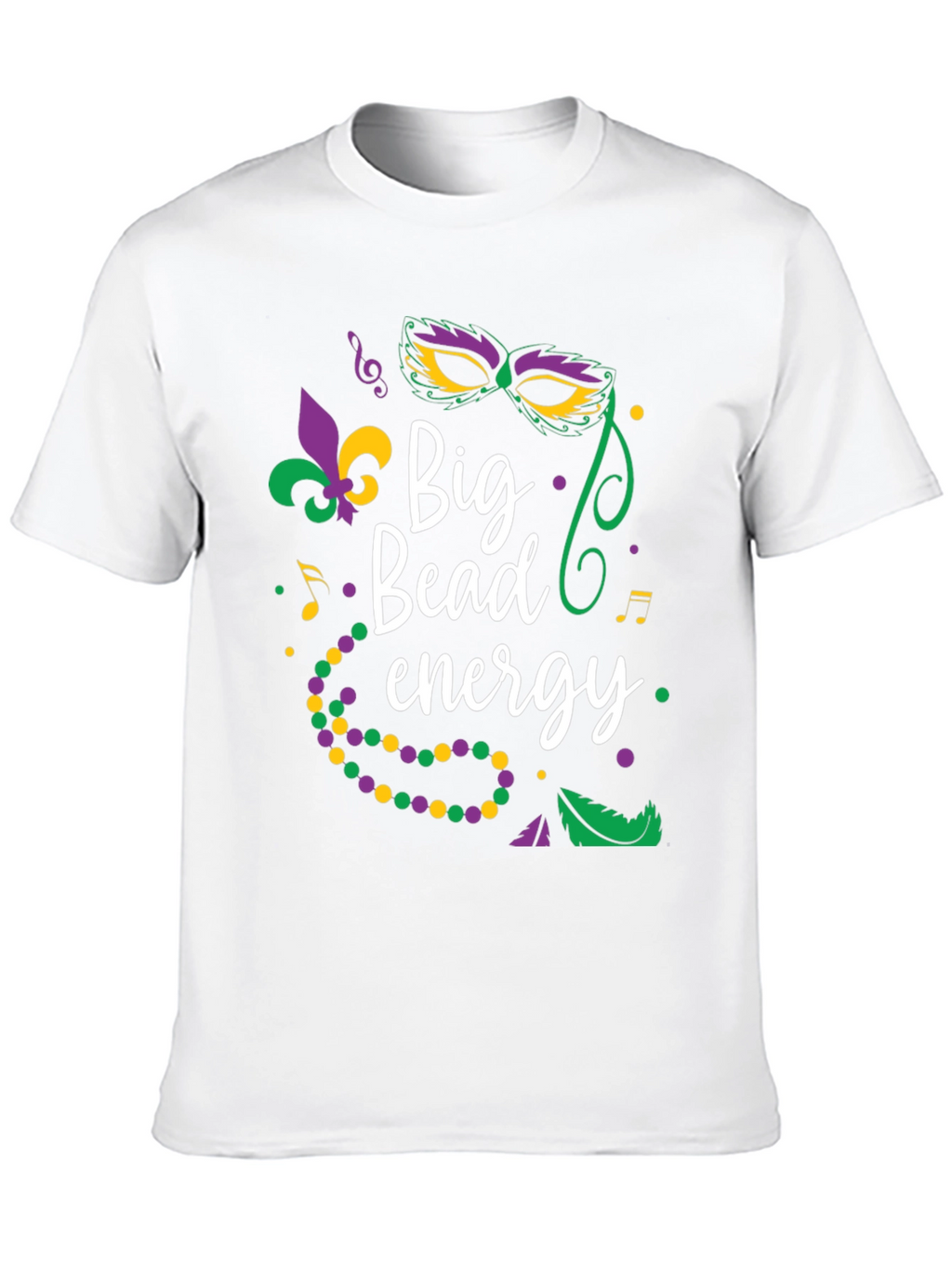 Mardi Gras Big Bead Energy Graphic T-Shirt