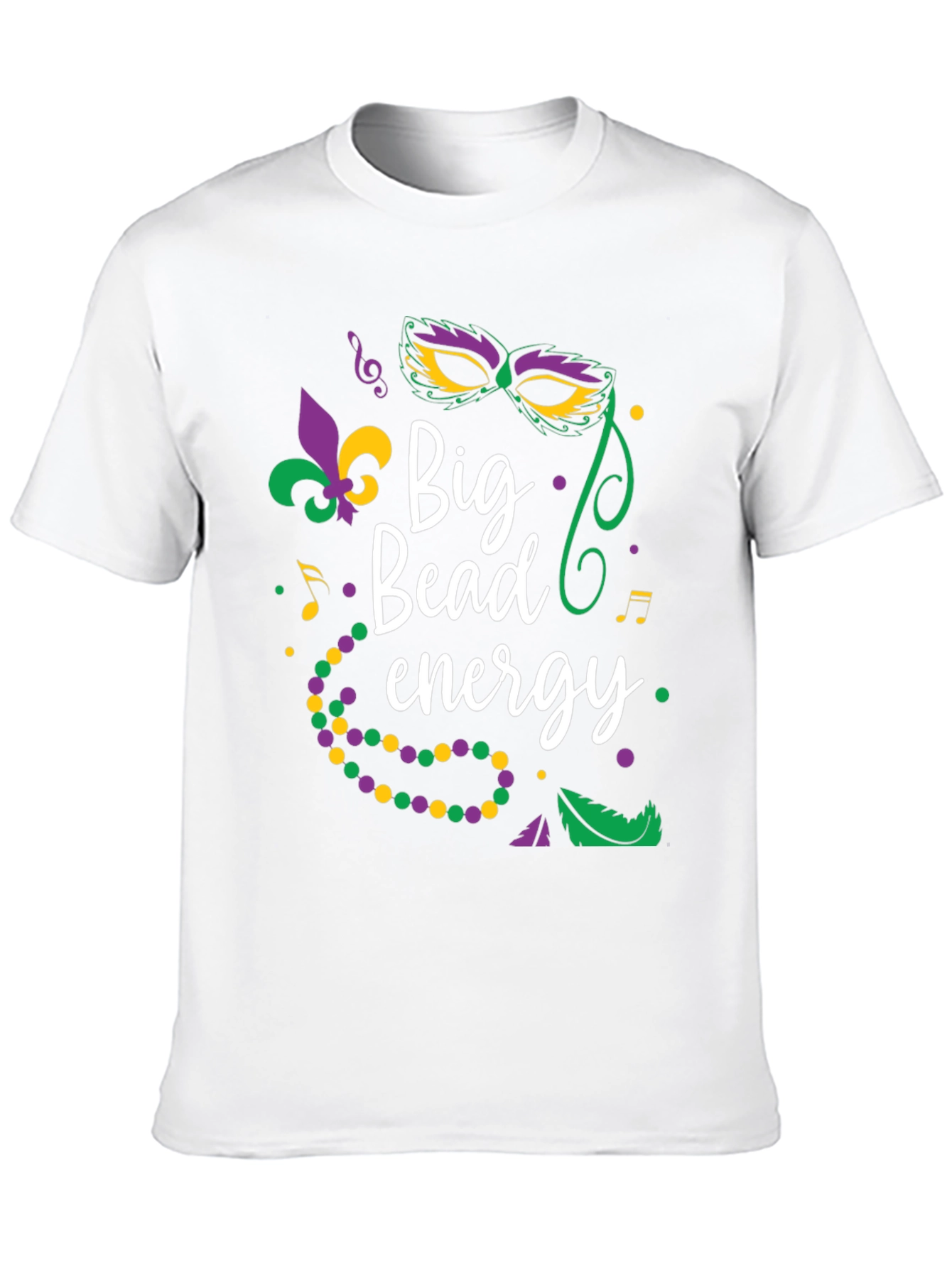 Mardi Gras Big Bead Energy Graphic T-Shirt