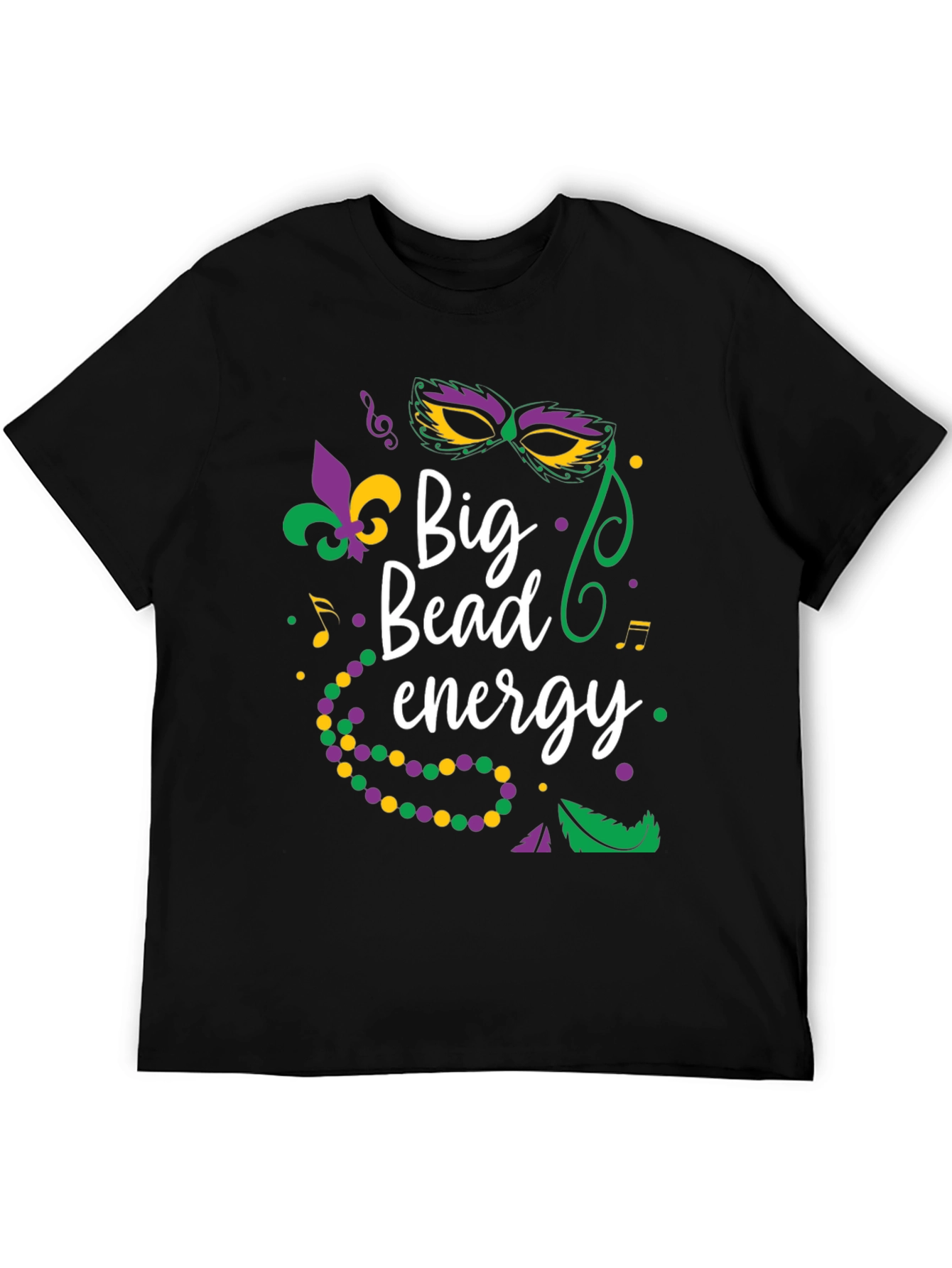 Mardi Gras Big Bead Energy Graphic T-Shirt