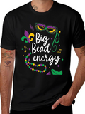 Mardi Gras Big Bead Energy Graphic T-Shirt