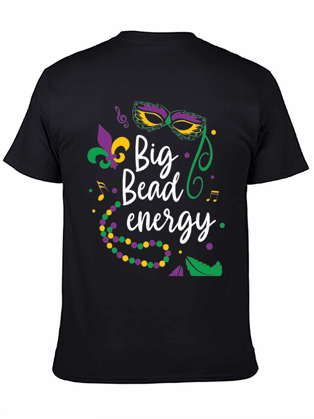 Mardi Gras Big Bead Energy Graphic T-Shirt