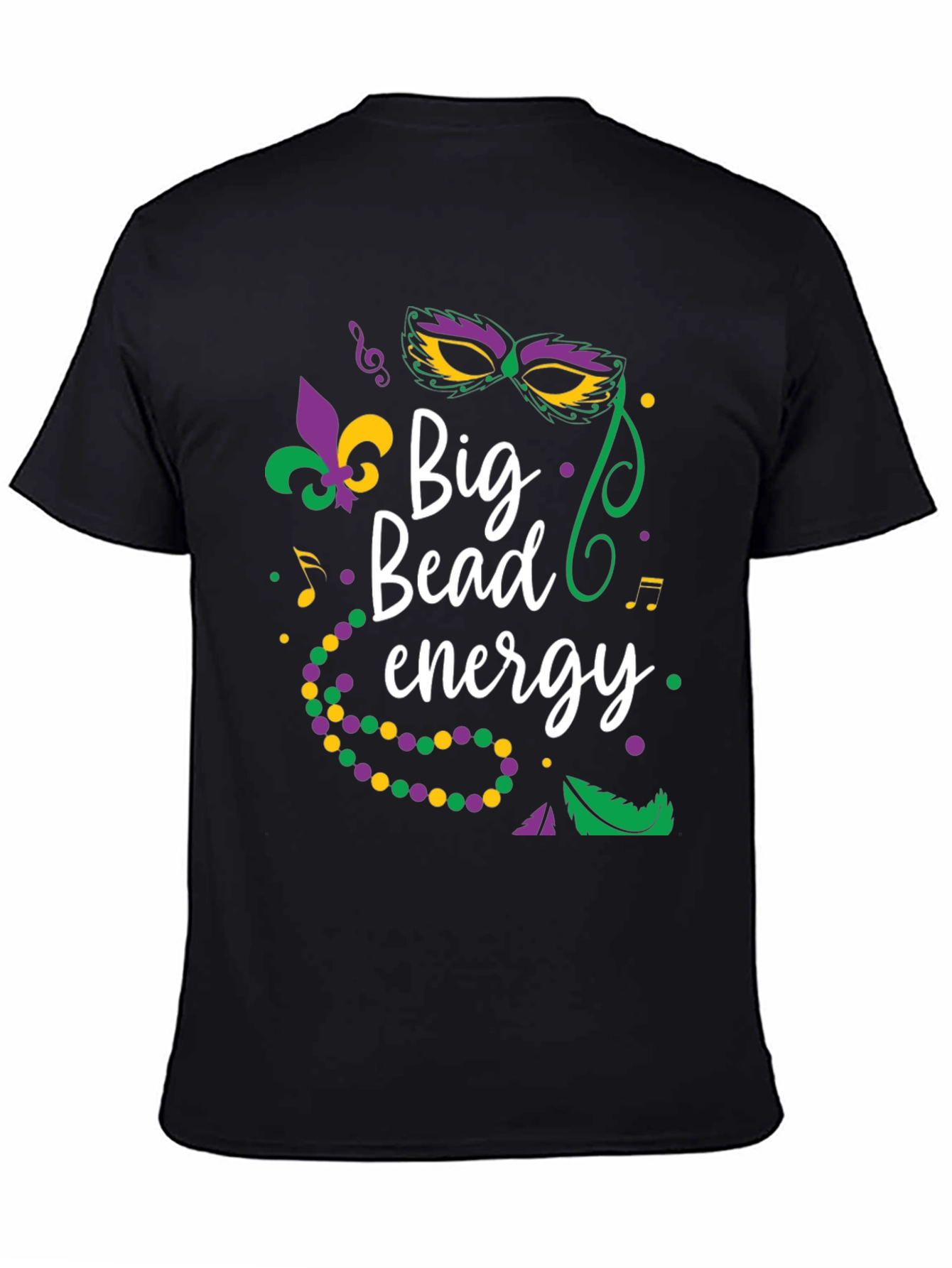 Mardi Gras Big Bead Energy Graphic T-Shirt