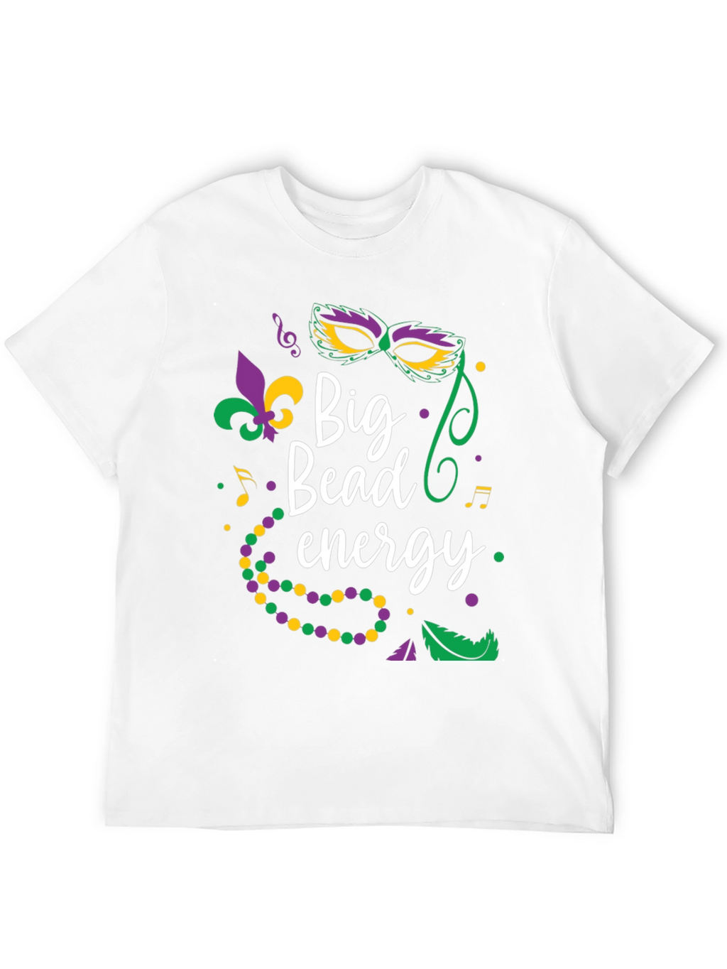 Mardi Gras Big Bead Energy Graphic T-Shirt