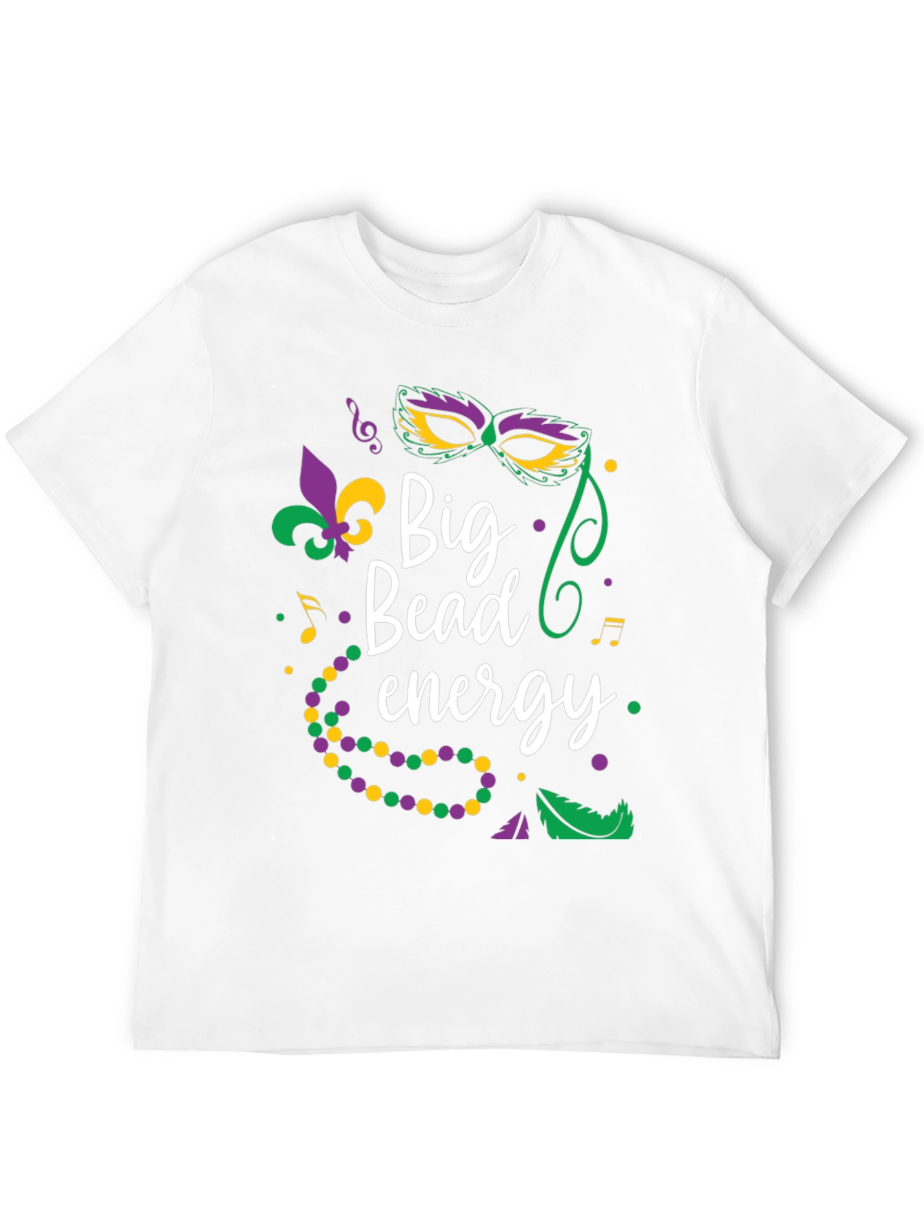 Mardi Gras Big Bead Energy Graphic T-Shirt