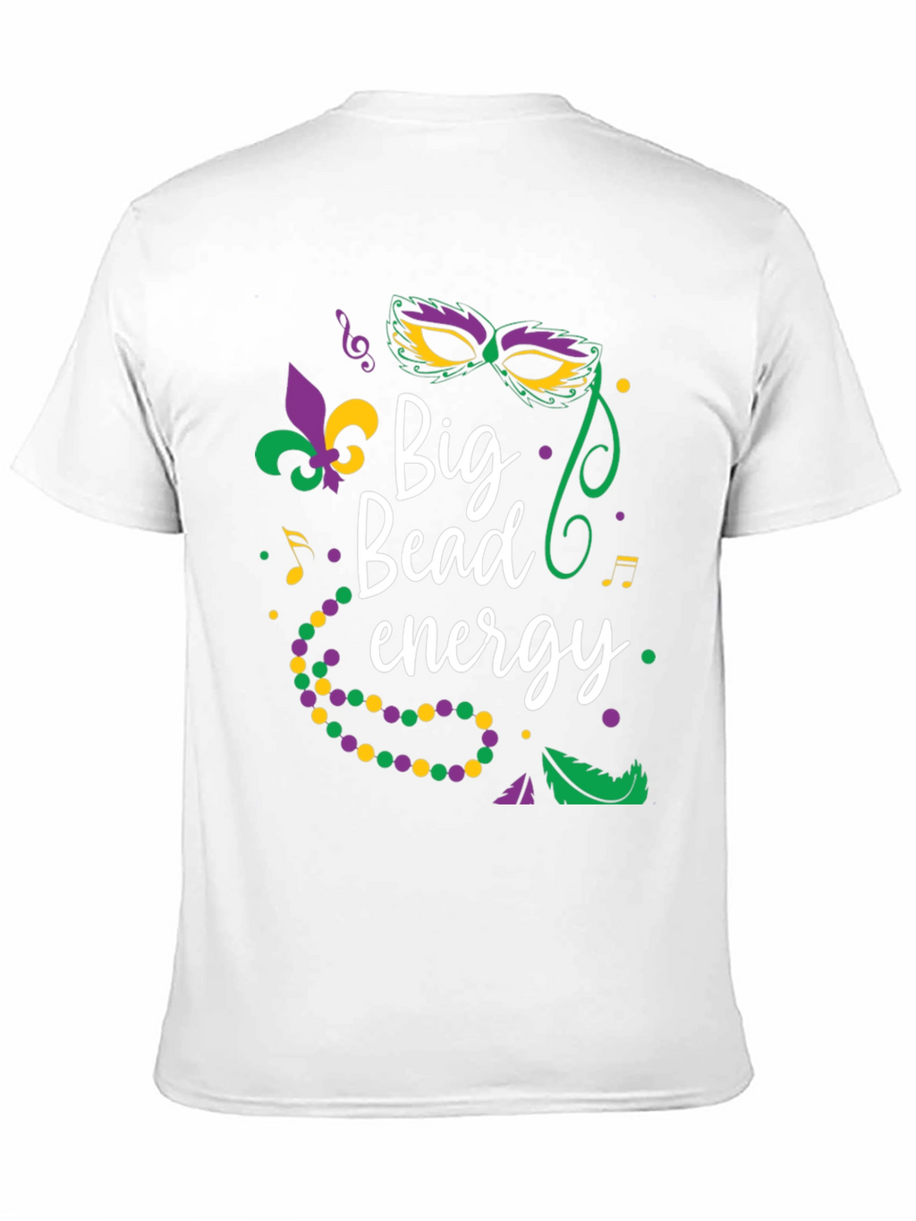 Mardi Gras Big Bead Energy Graphic T-Shirt