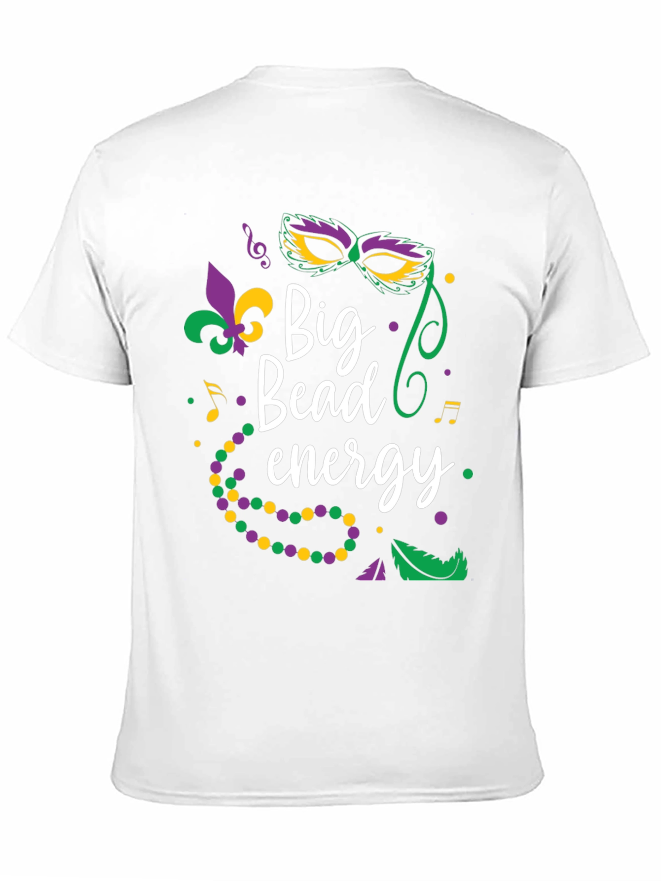 Mardi Gras Big Bead Energy Graphic T-Shirt