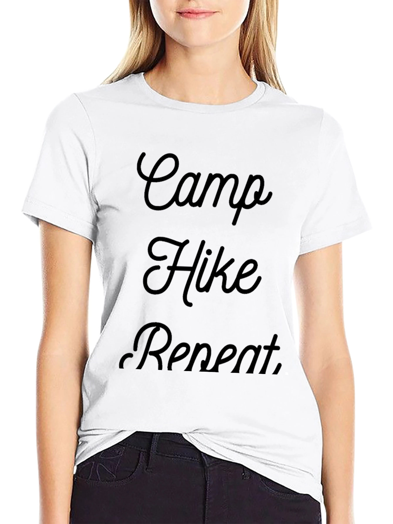 Camp Hike Repeat Black Graphic T-Shirt