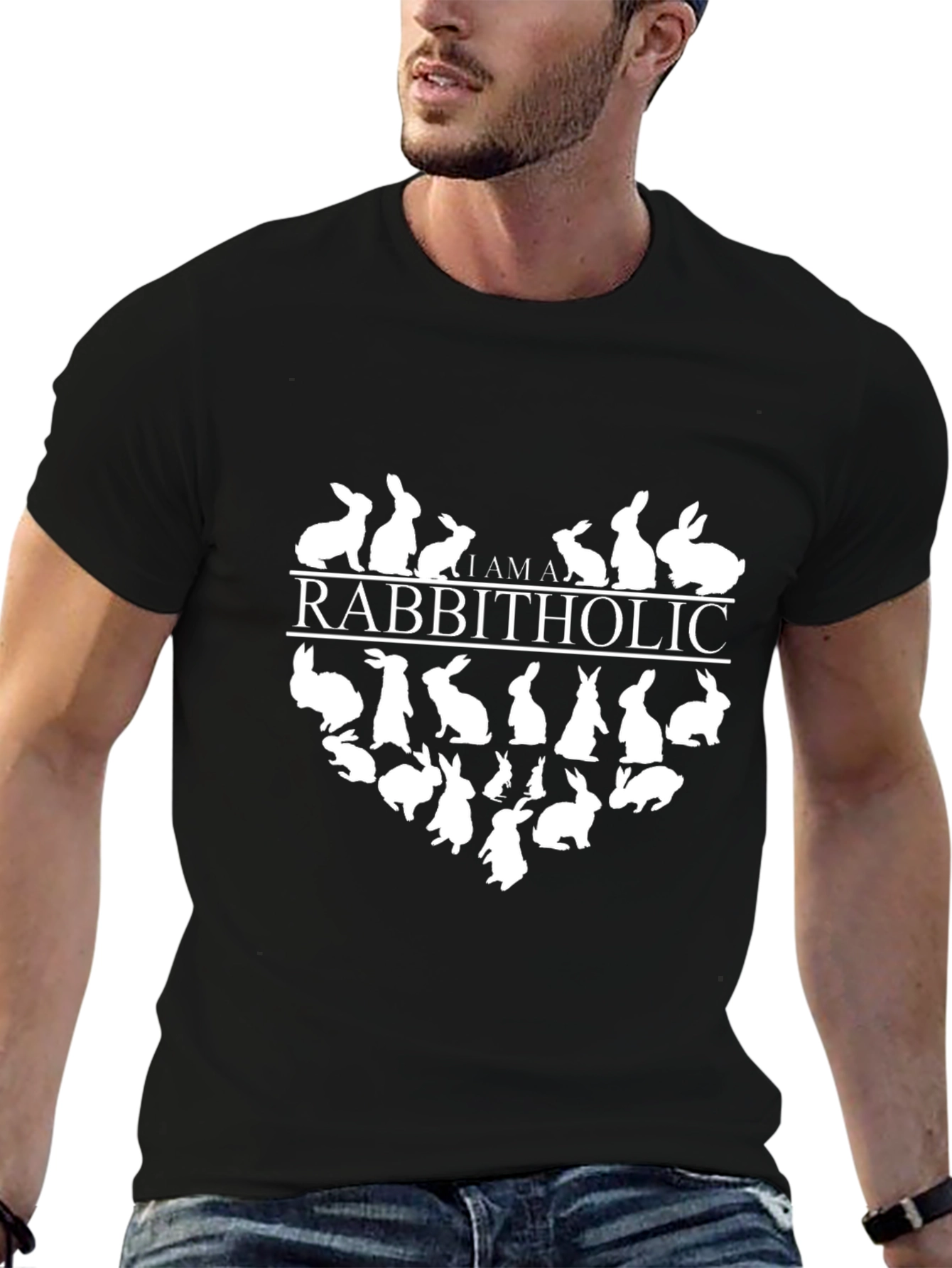 Rabbitoholic T-Shirt - Cute Bunny Heart Tee