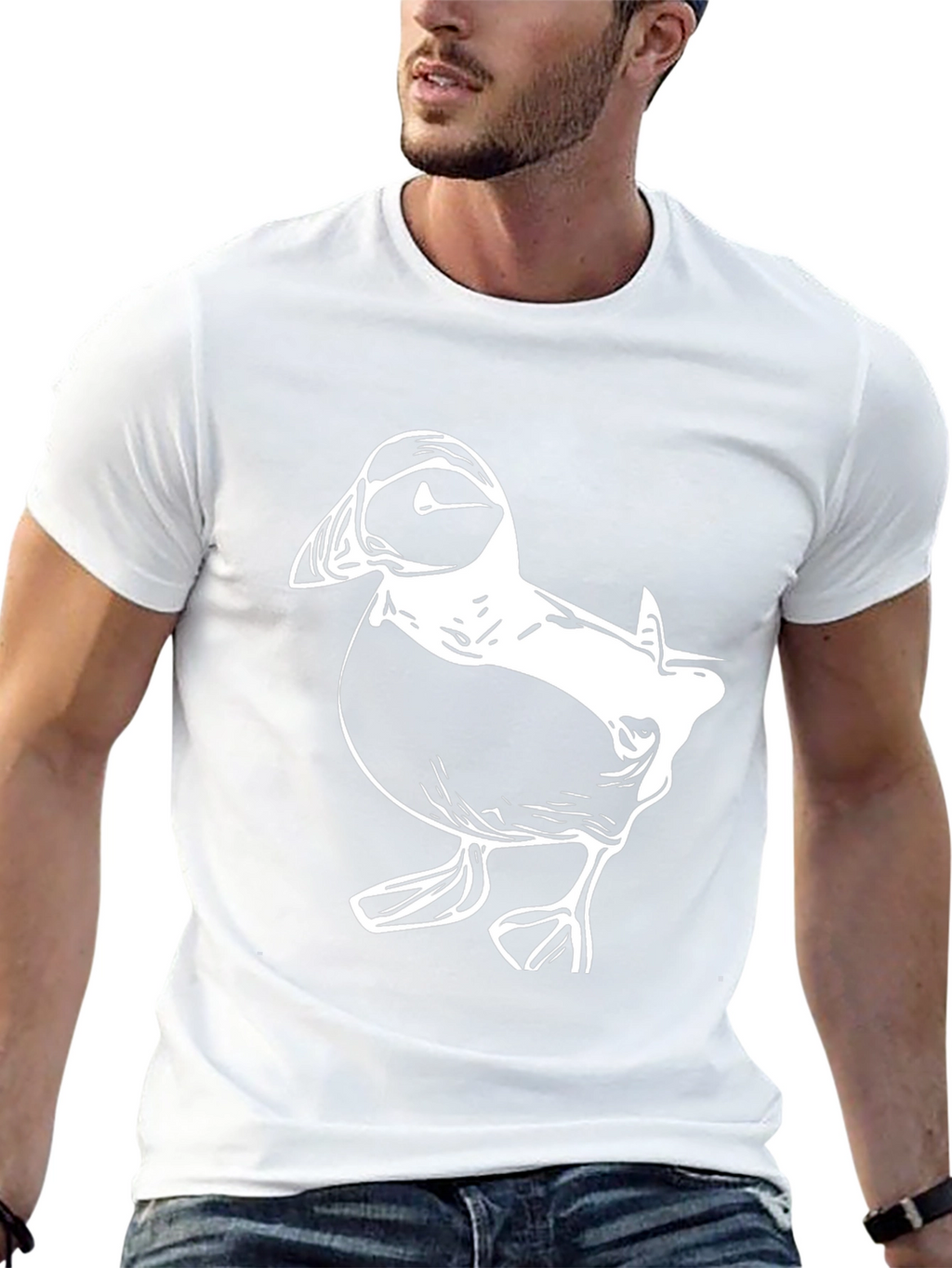 Puffin Graphic Tee - Black Cotton T-Shirt