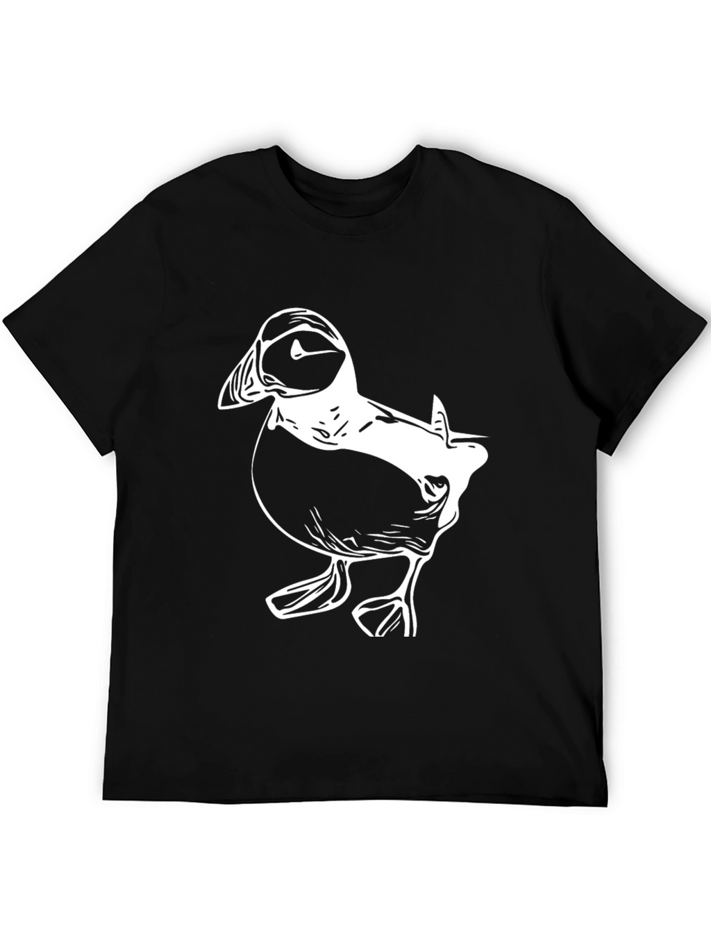 Puffin Graphic Tee - Black Cotton T-Shirt