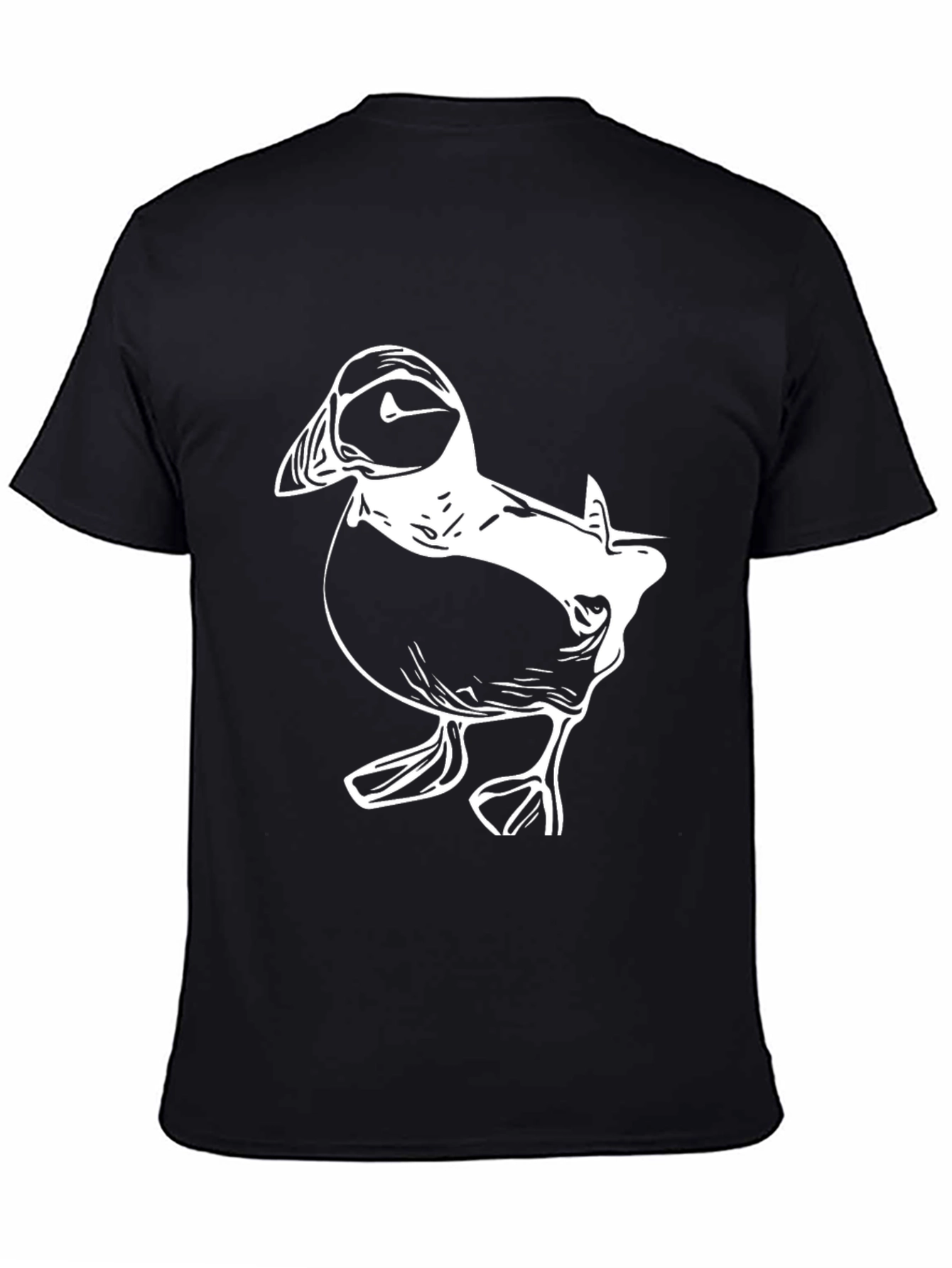 Puffin Graphic Tee - Black Cotton T-Shirt
