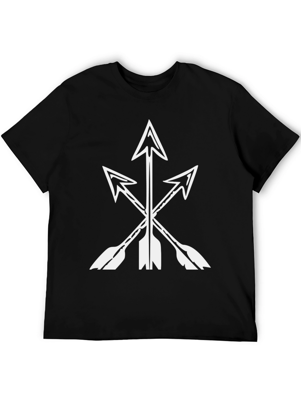 Mens Black T-Shirt with White Arrow Graphic