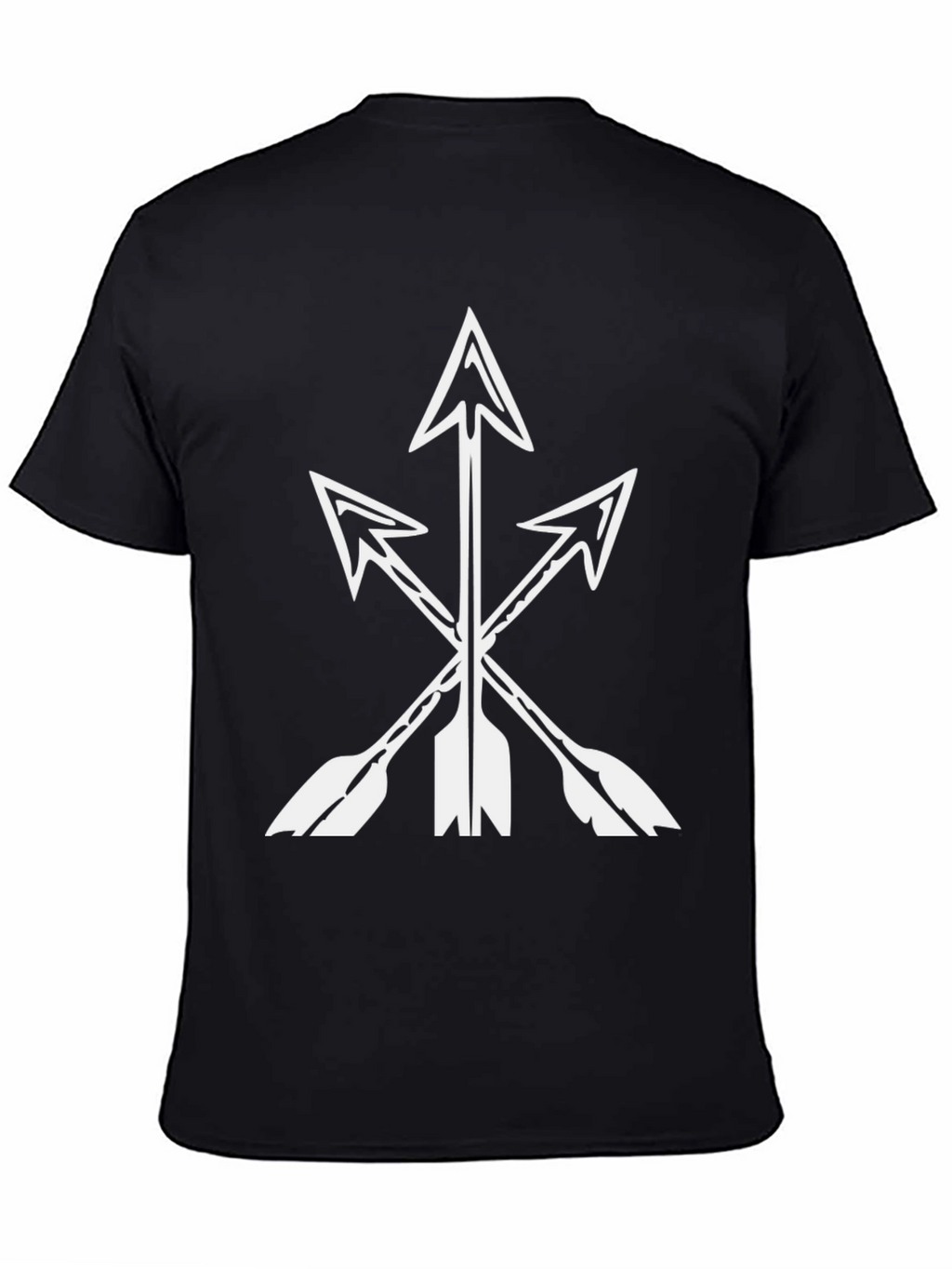 Mens Black T-Shirt with White Arrow Graphic