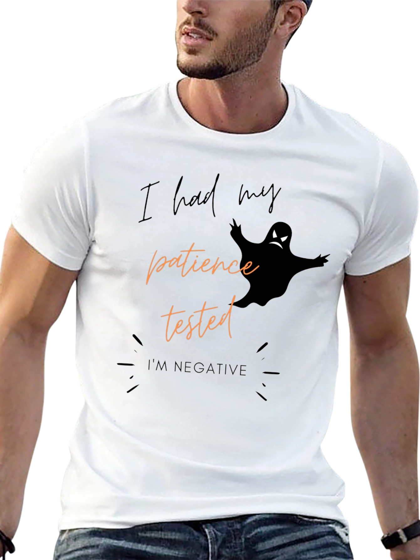 Humorous Halloween Ghost Graphic Tee