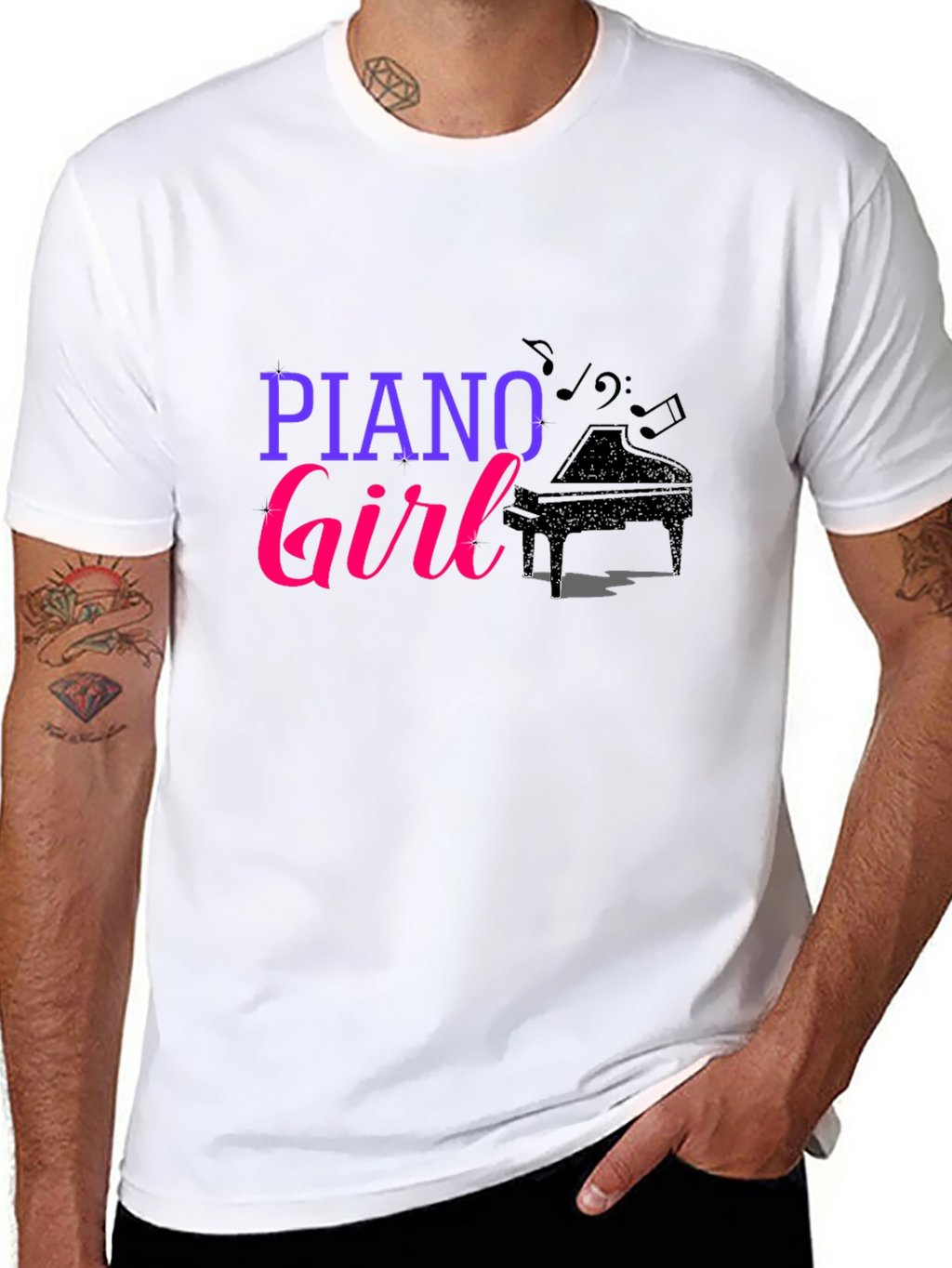 Piano Girl Graphic T-Shirt