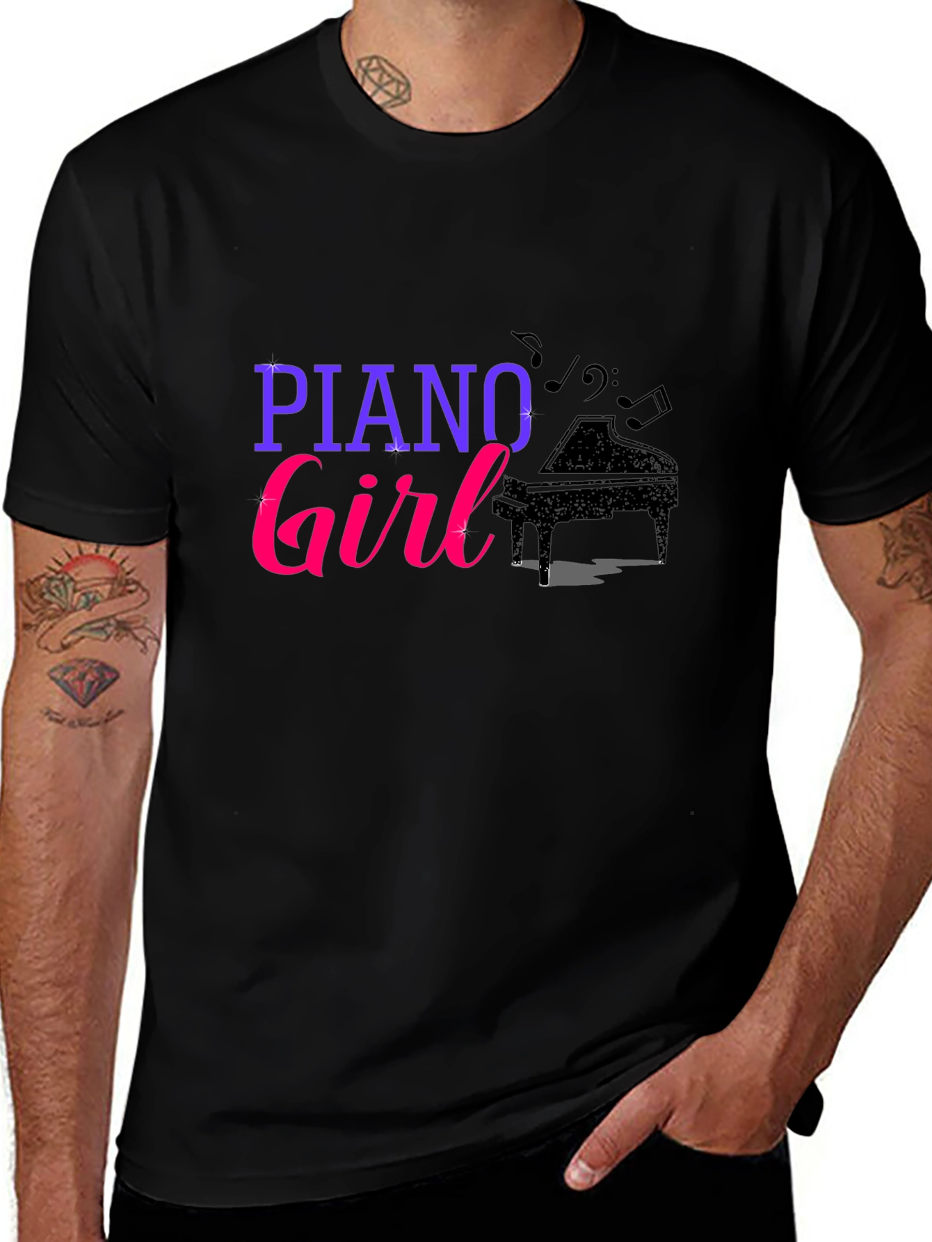 Piano Girl Graphic T-Shirt