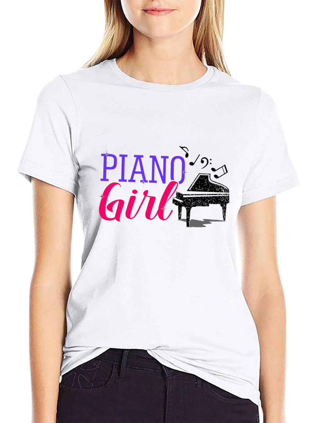 Piano Girl Graphic T-Shirt