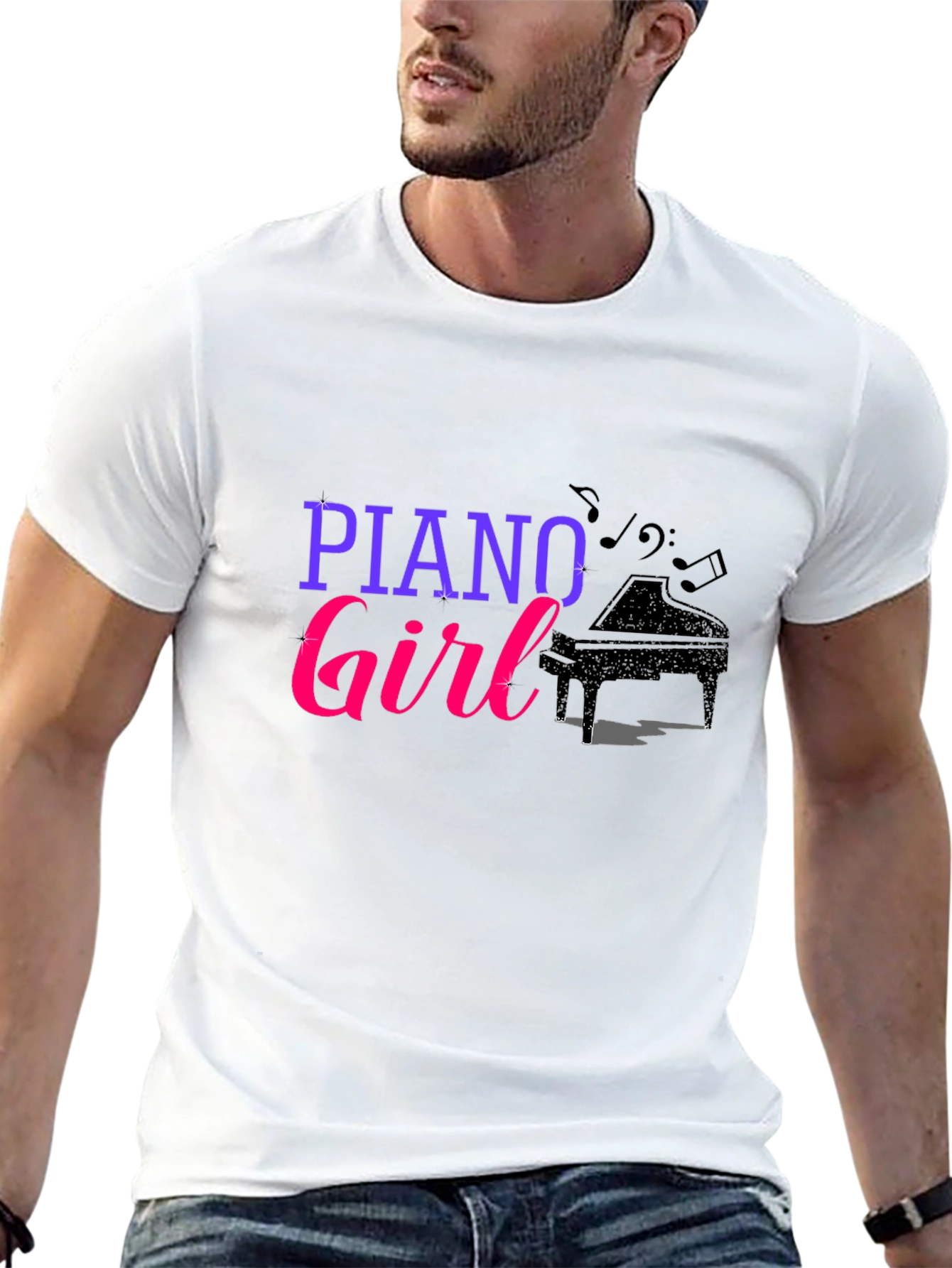 Piano Girl Graphic T-Shirt