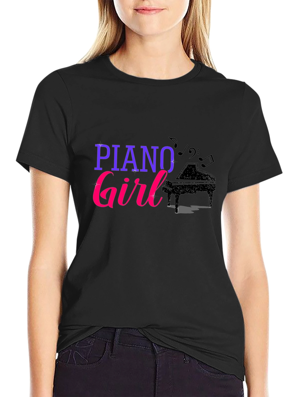 Piano Girl Graphic T-Shirt