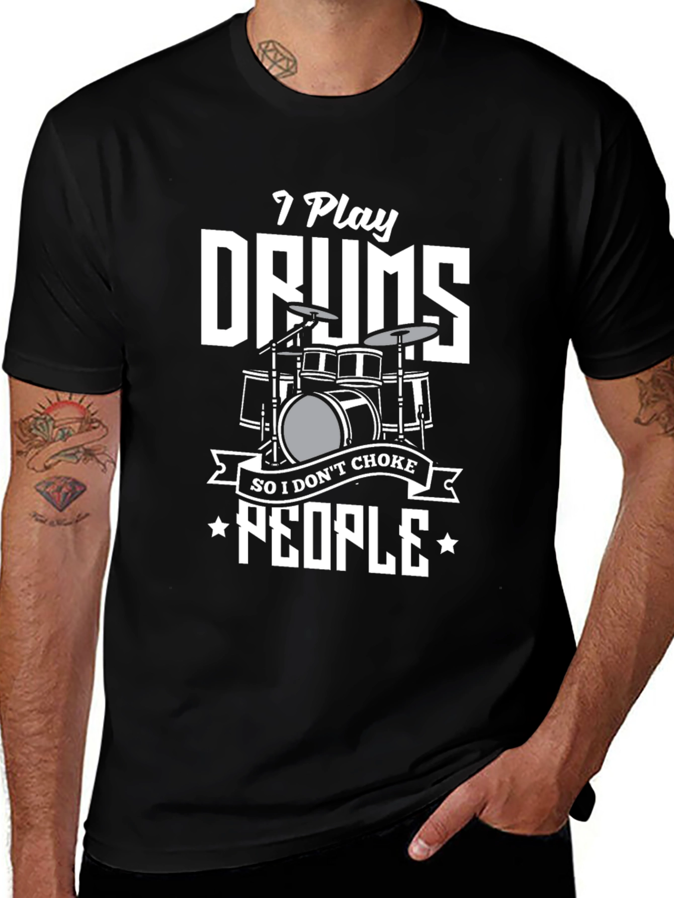 I Play Drums T-Shirt: Funny Musician Tee