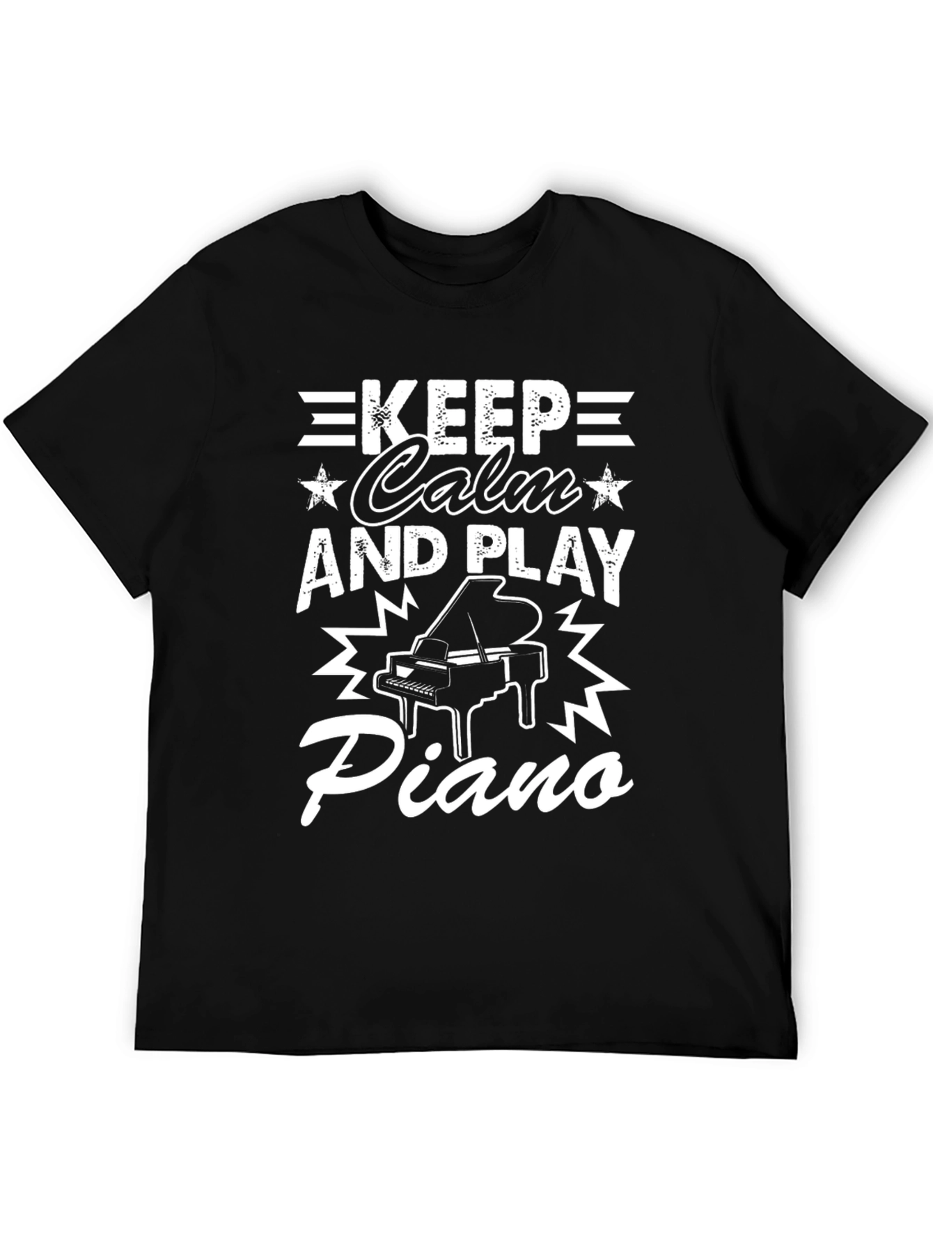 Keep Calm and Play Piano Graphic Tee - Musician T-Shirt