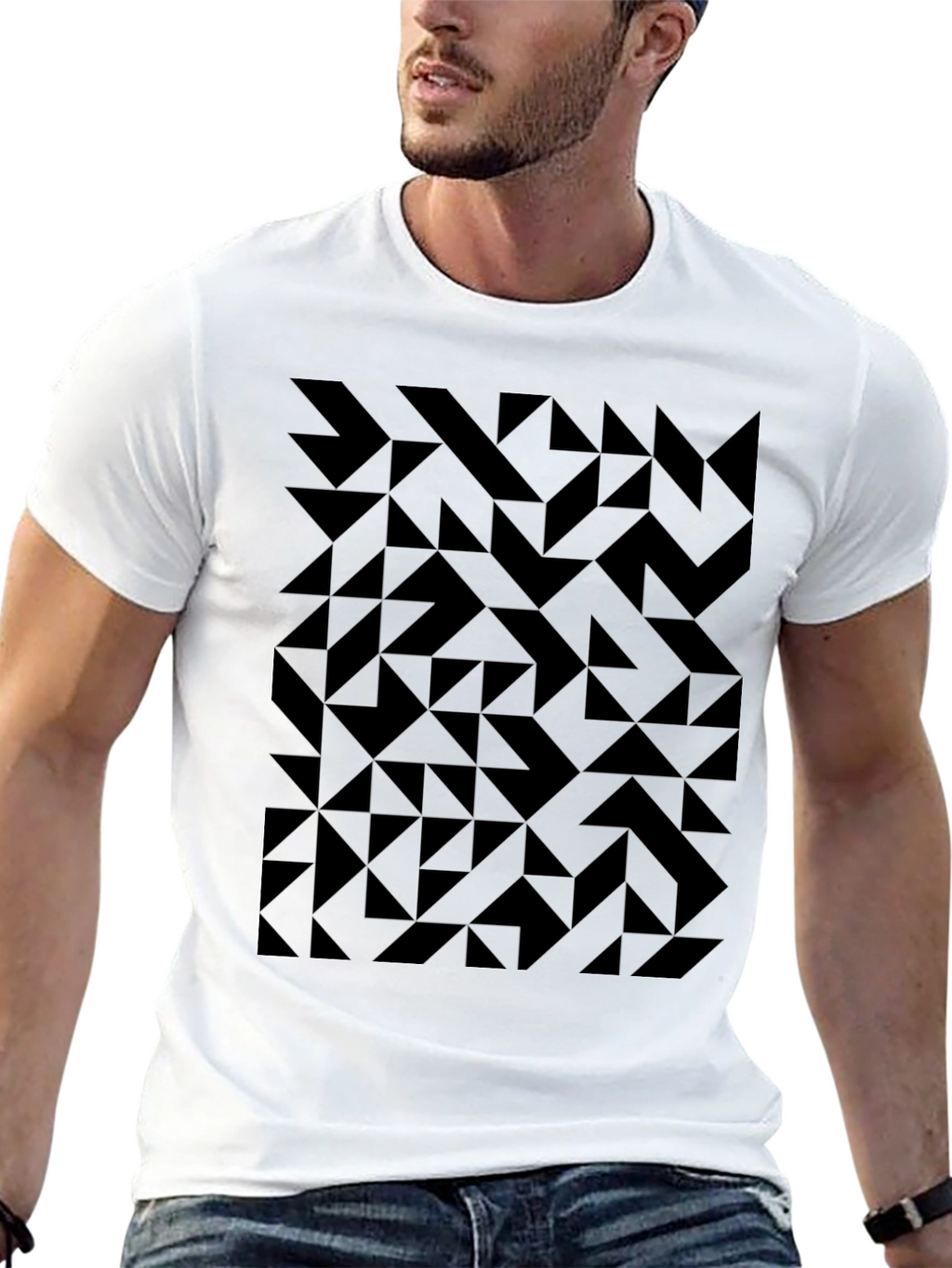 Geometric Black T-Shirt: Modern & Stylish